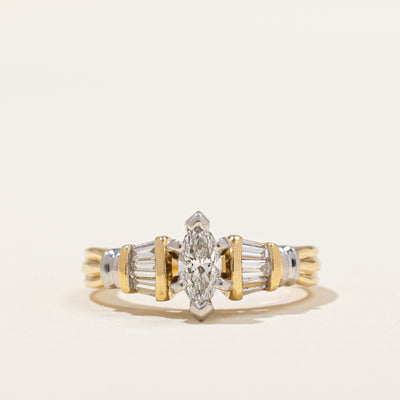 Marquise Cut Diamond Engagement Ring | 0.49ctw | SZ 3.75 |