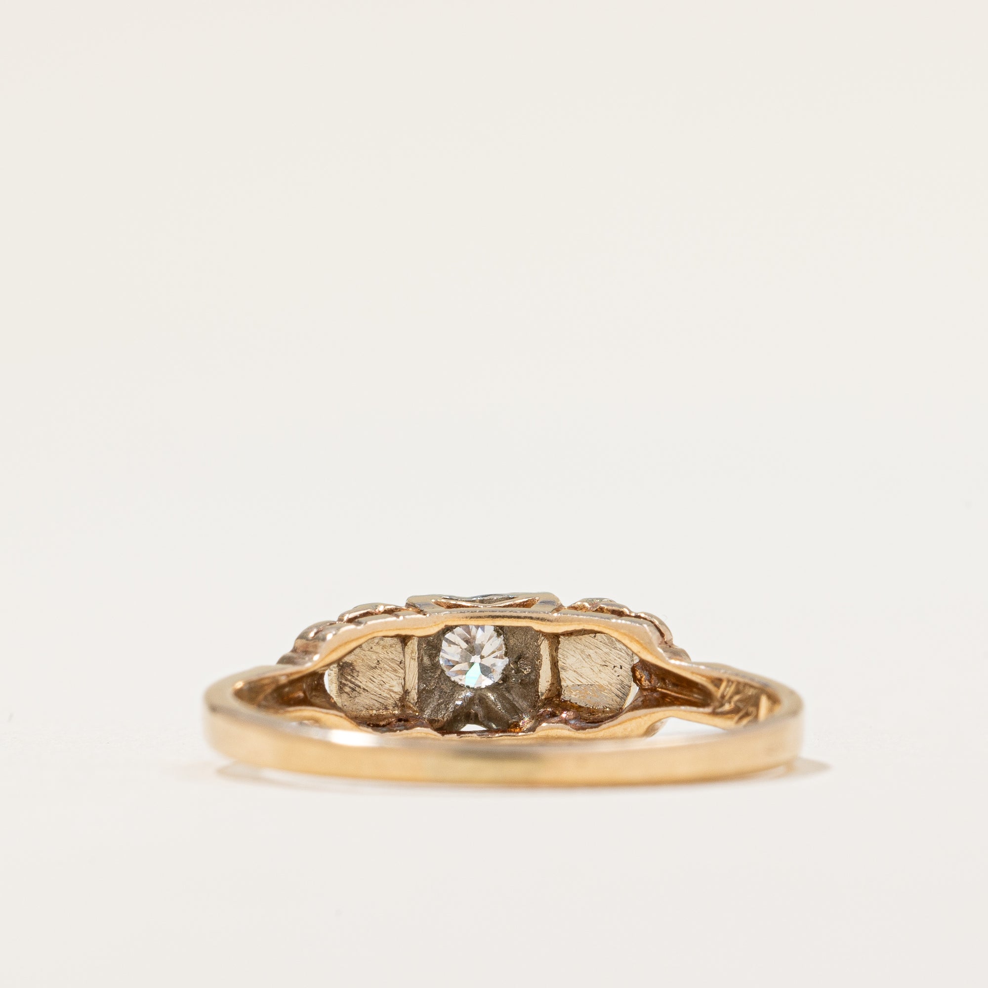 Vintage Old European Cut Diamond Ring Circa 1940 | 0.09ctw | SZ 5 |