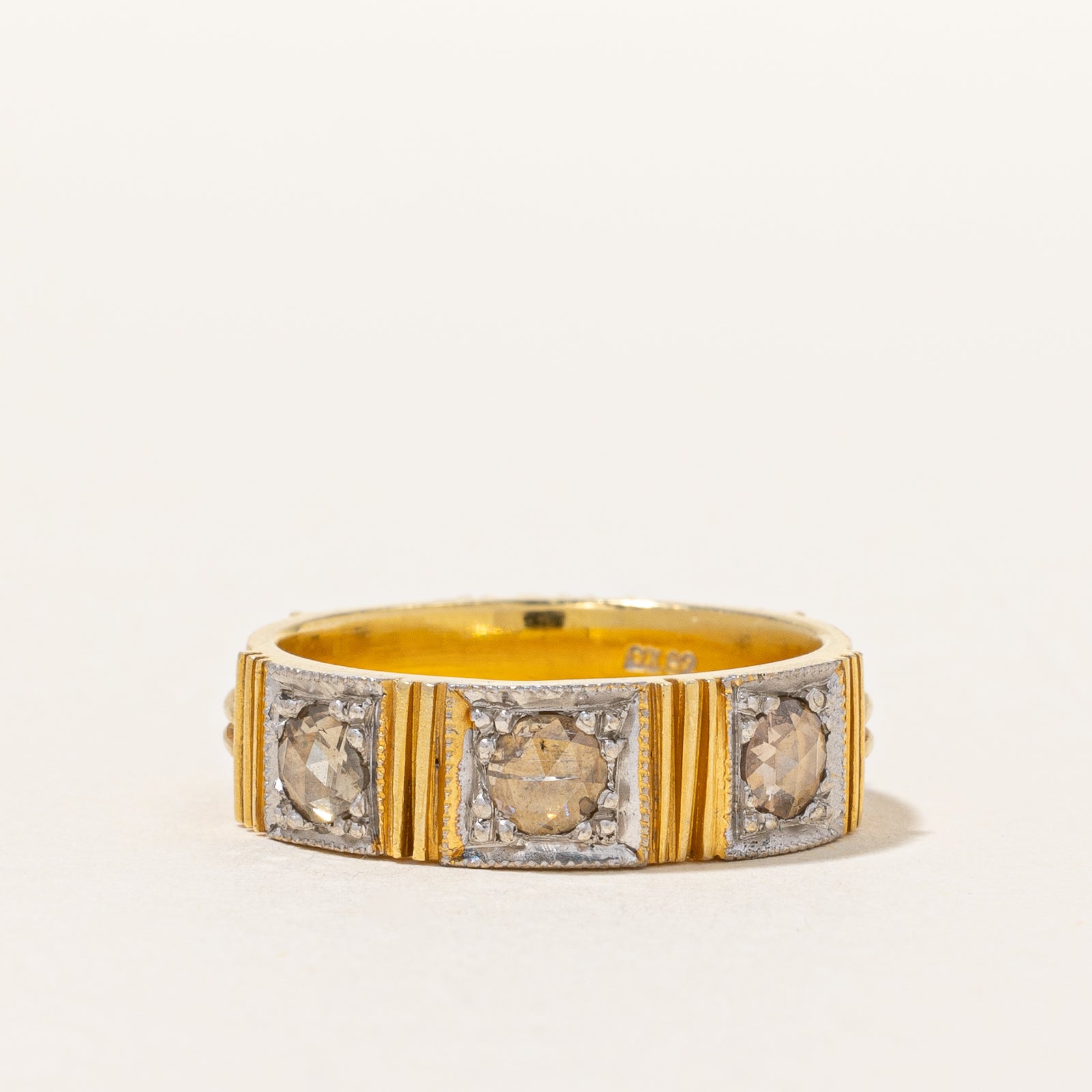 Vintage Rose-cut Diamond Trilogy Band | 0.20ctw | SZ 7.5 |