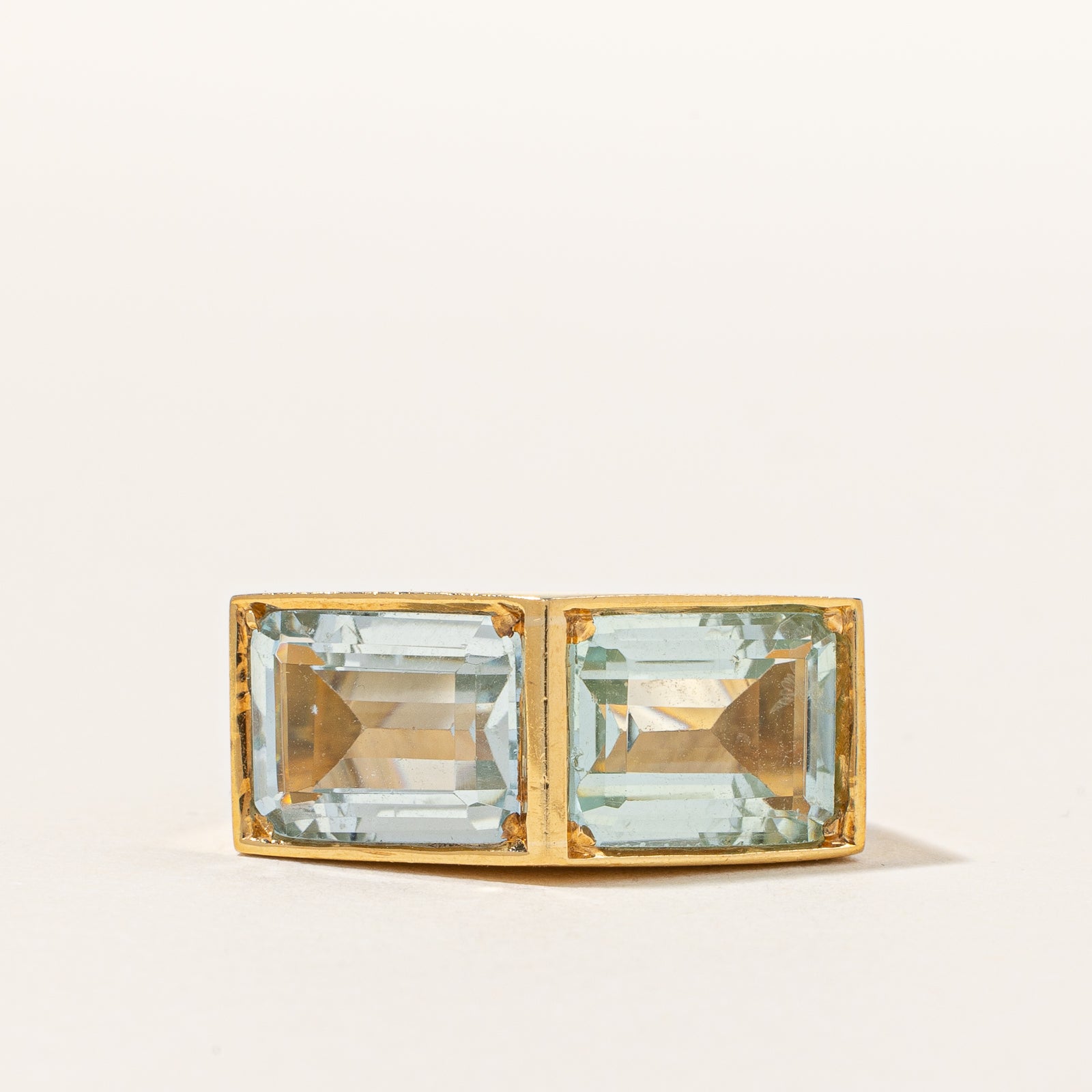 Large Double Aquamarine Ring | SZ 3.25 |