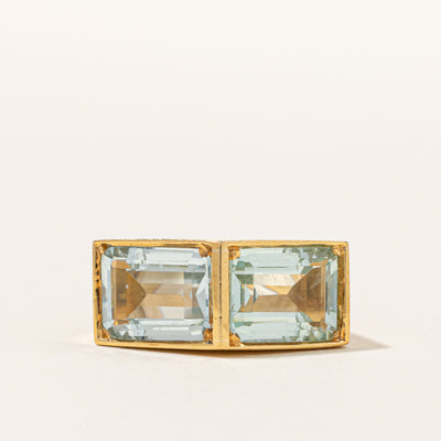 Vintage Aquamarine Cocktail Ring | SZ 3.25 |