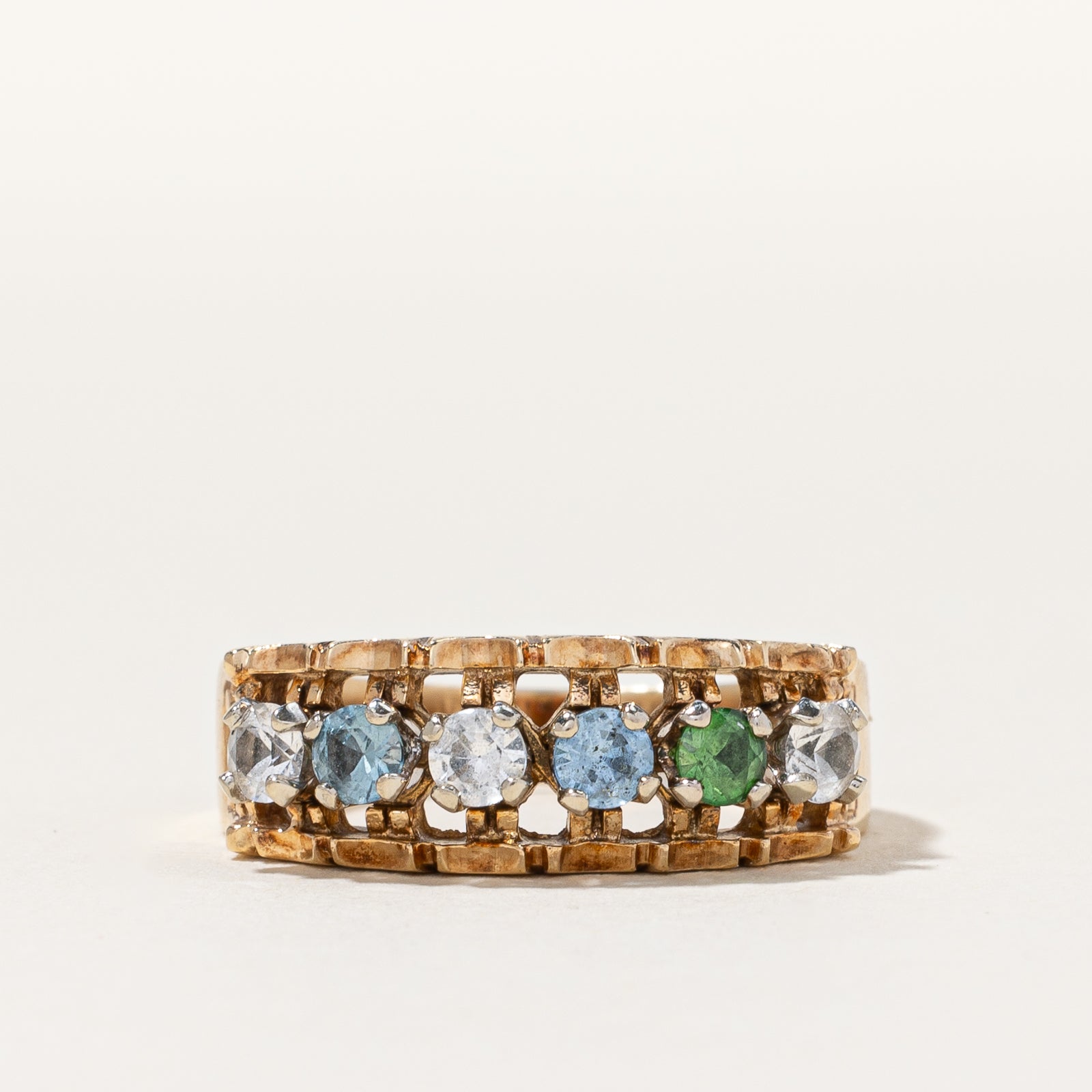 Mixed Gemstone Cocktail Ring 10k  | 0.48ctw | SZ 7.75 |