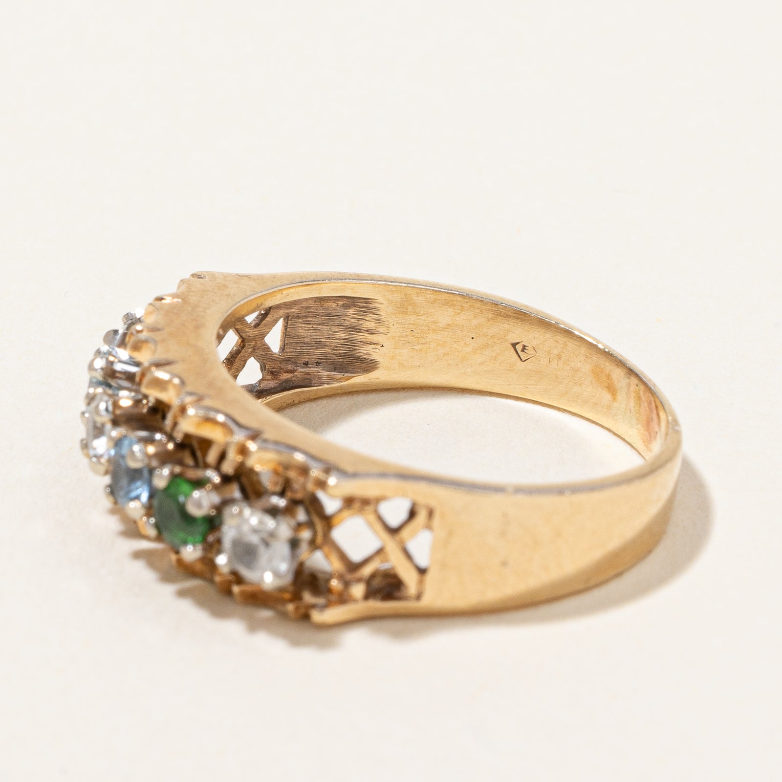 Mixed Gemstone Cocktail Ring 10k  | 0.48ctw | SZ 7.75 |