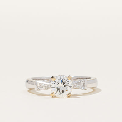 Diamond Ring with Tapered Baguettes 18k | 0.86ct, 0.28ctw  | SZ 5.25 |