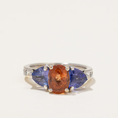 Custom Mix Gem Three Stone Ring | 0.21 ctw | SZ 7 |