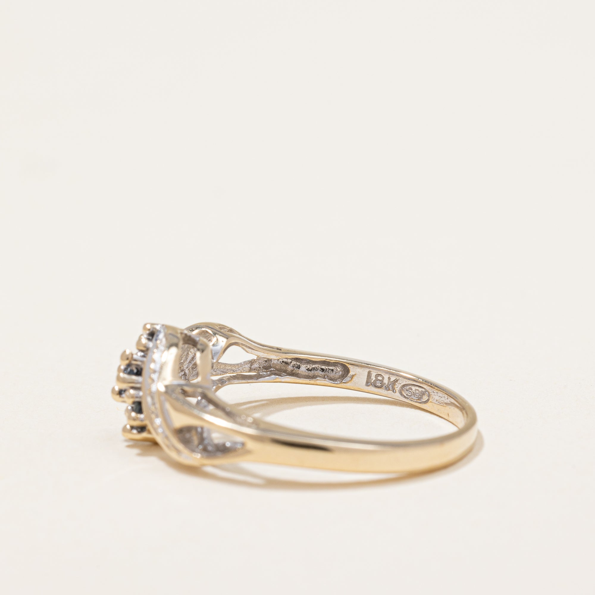 Diamond and Sapphire Bypass Ring | 0.11 ctw | SZ 5.5 |