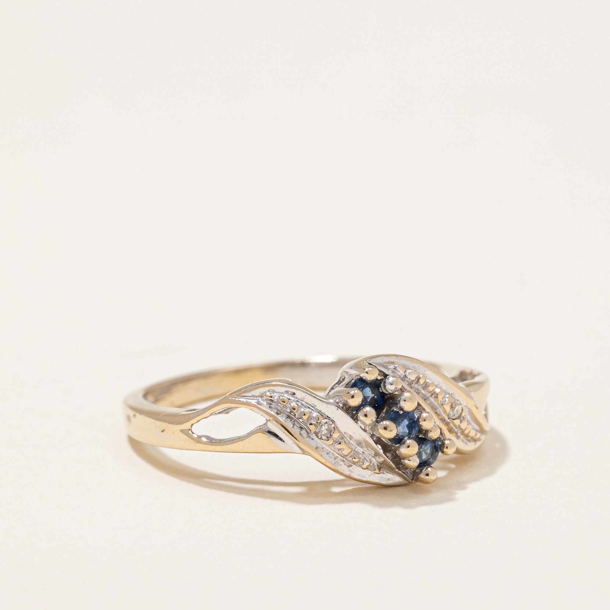 Diamond and Sapphire Bypass Ring | 0.11 ctw | SZ 5.5 |