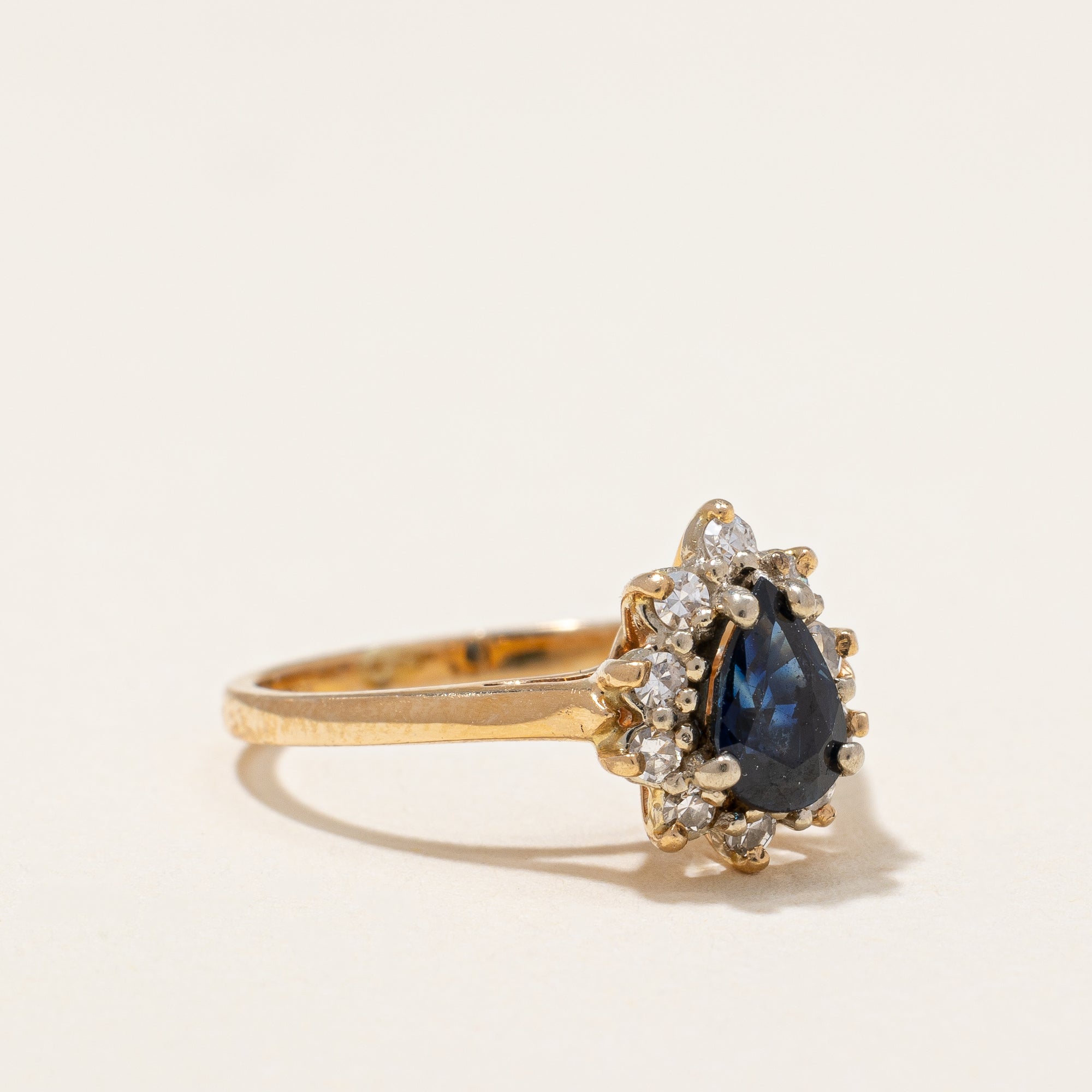 Pear Cut Sapphire Halo Ring | 0.50 ctw | SZ 3 |