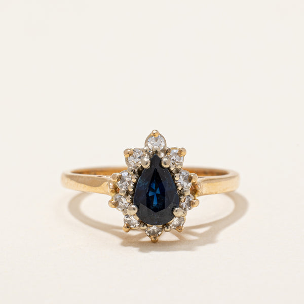 Pear Cut Sapphire Halo Ring | 0.50 ctw | SZ 3 |