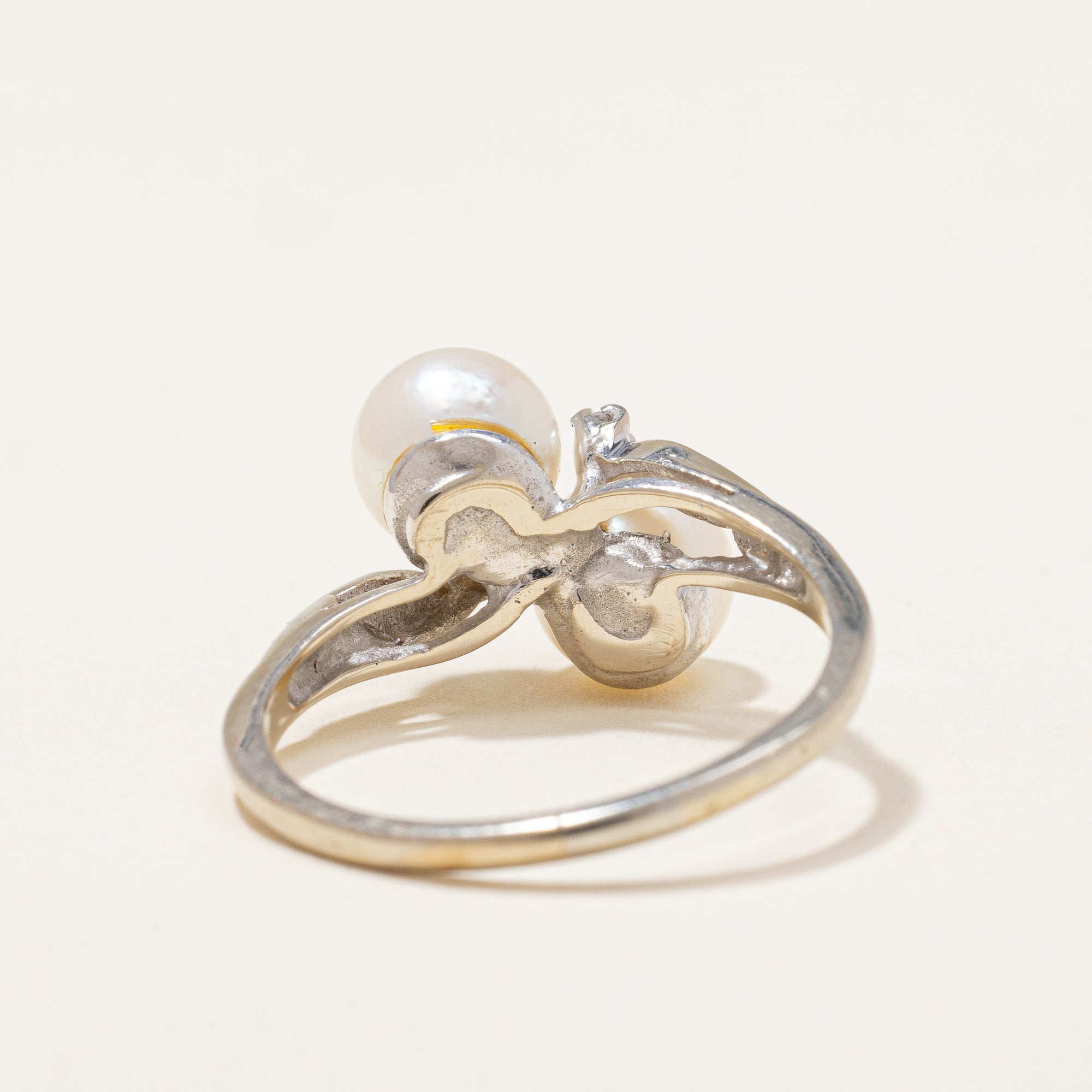 Diamond and Pearl Bypass Ring | 3.92 ctw | SZ 7 |