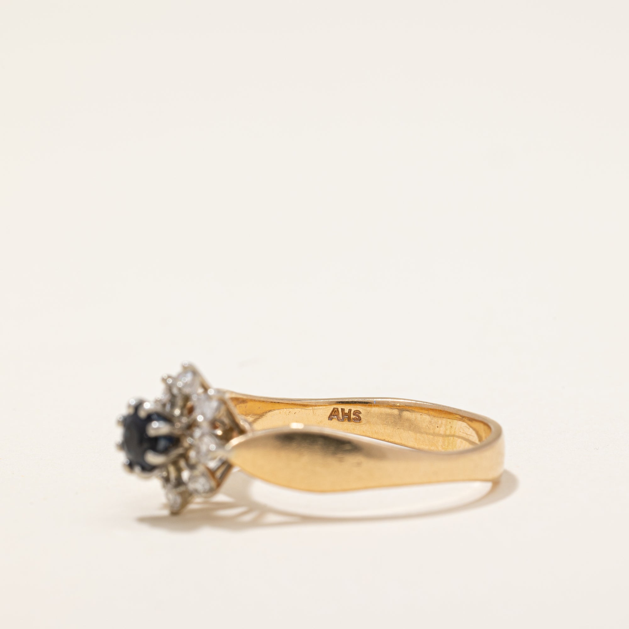 Diamond and Sapphire High Solitaire Ring | 0.18 ctw | SZ 8.5 |