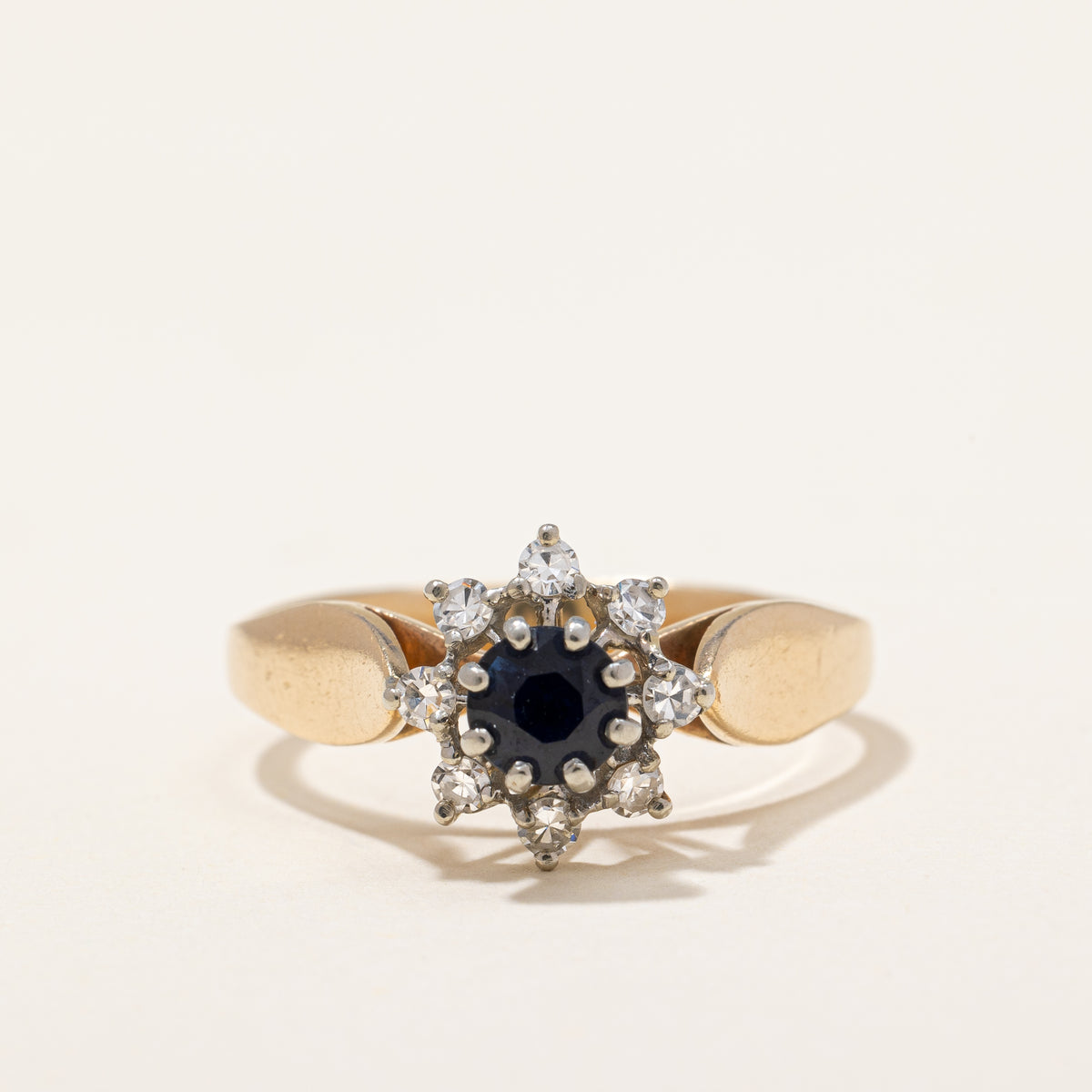 High Solitaire Rings Diamond and Sapphire High Solitaire Ring | 0.18 ctw | SZ 8.5