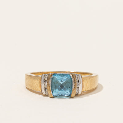 Topaz & Diamond High Set Ring | 0.96ct, 0.12ctw | SZ 7 |