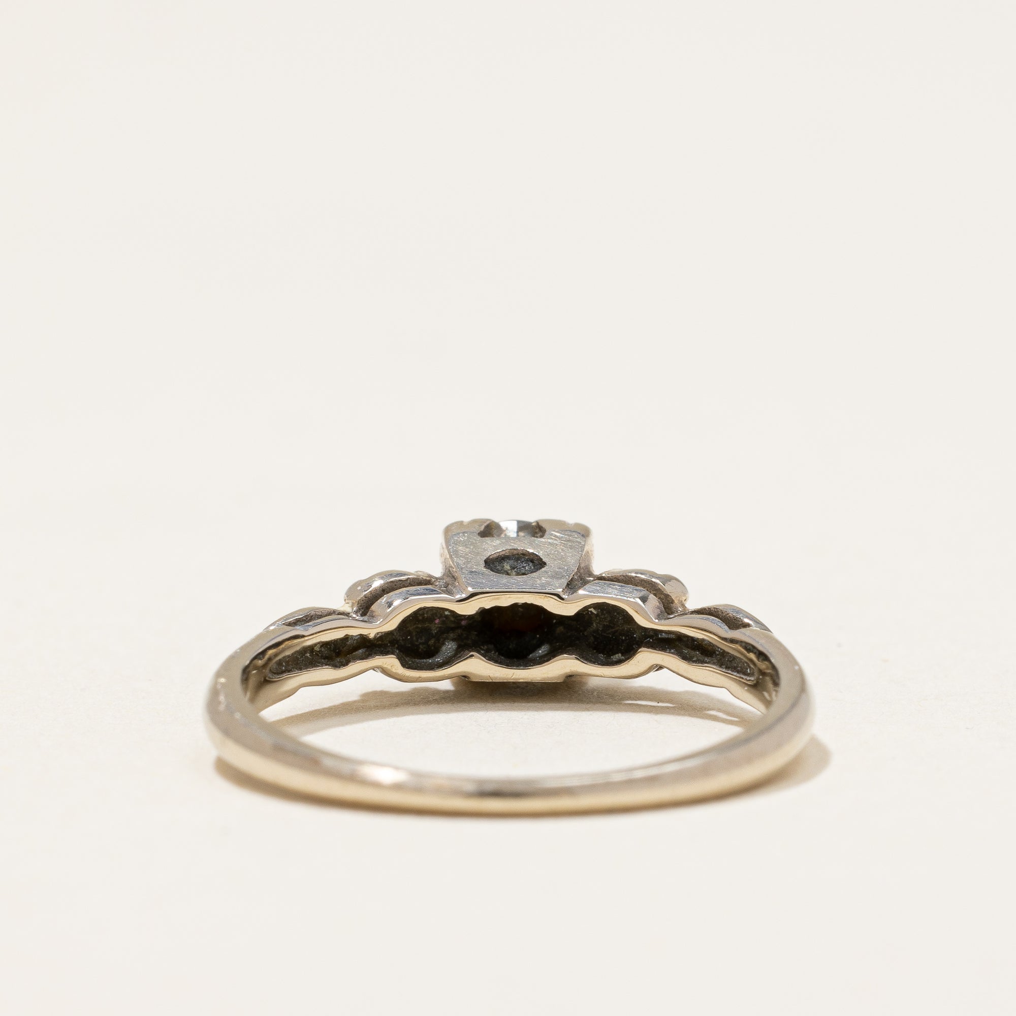 Diamond Three Stone Engagement Ring Circa 1930's | 0.38 ctw | SZ 5.5 |