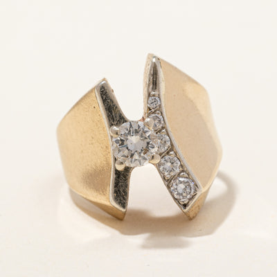 Wide Split Band Diamond Solitaire Ring | 0.45 ctw | SZ 3.75 |
