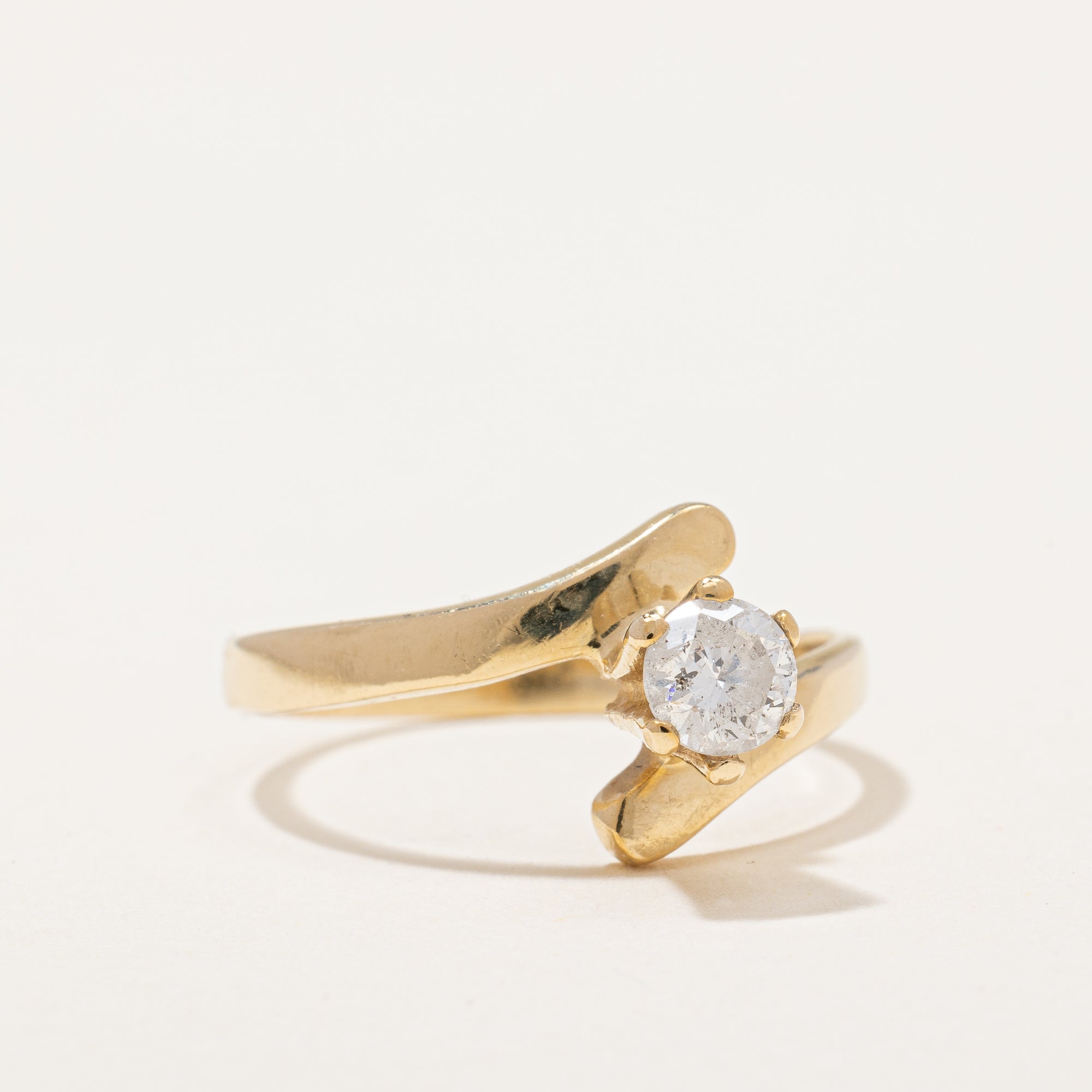 Bypass Diamond Solitaire Ring | 0.37 ctw | SZ 7.5 |