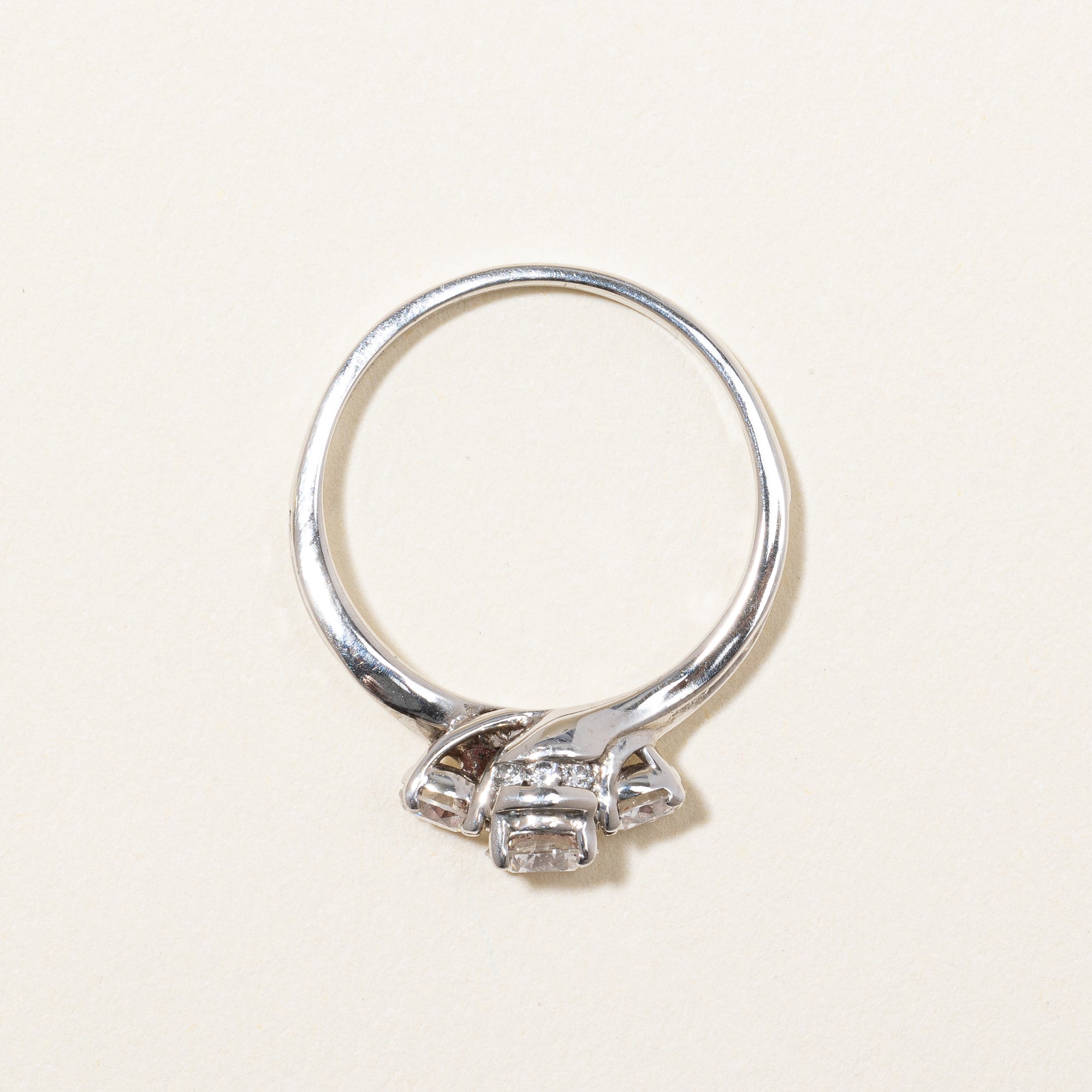 Offset Three Stone Diamond Ring | 0.87 ctw | SZ 5.75 |