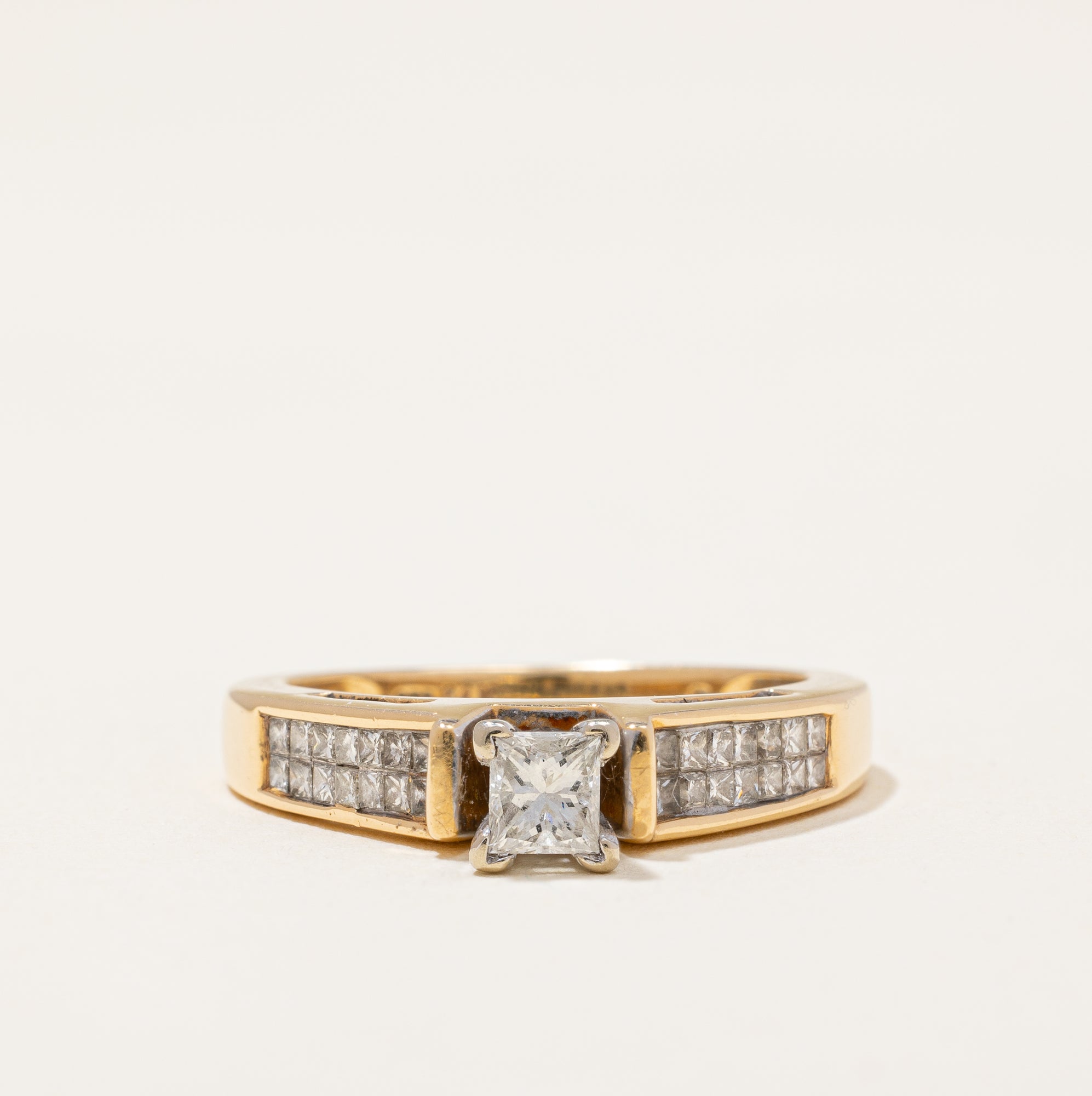 High Set Princess Diamond Ring | 0.96 ctw | SZ 6.5 |