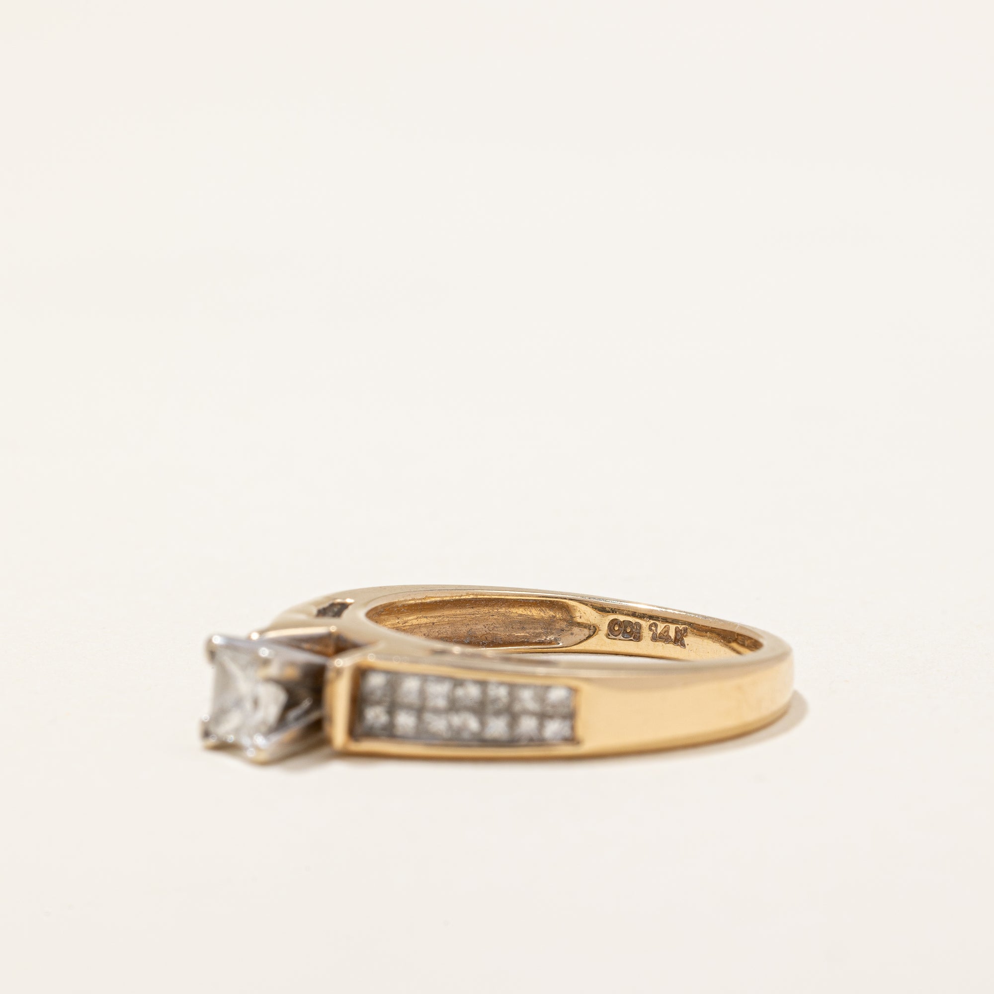 High Set Princess Diamond Ring | 0.96 ctw | SZ 6.5 |