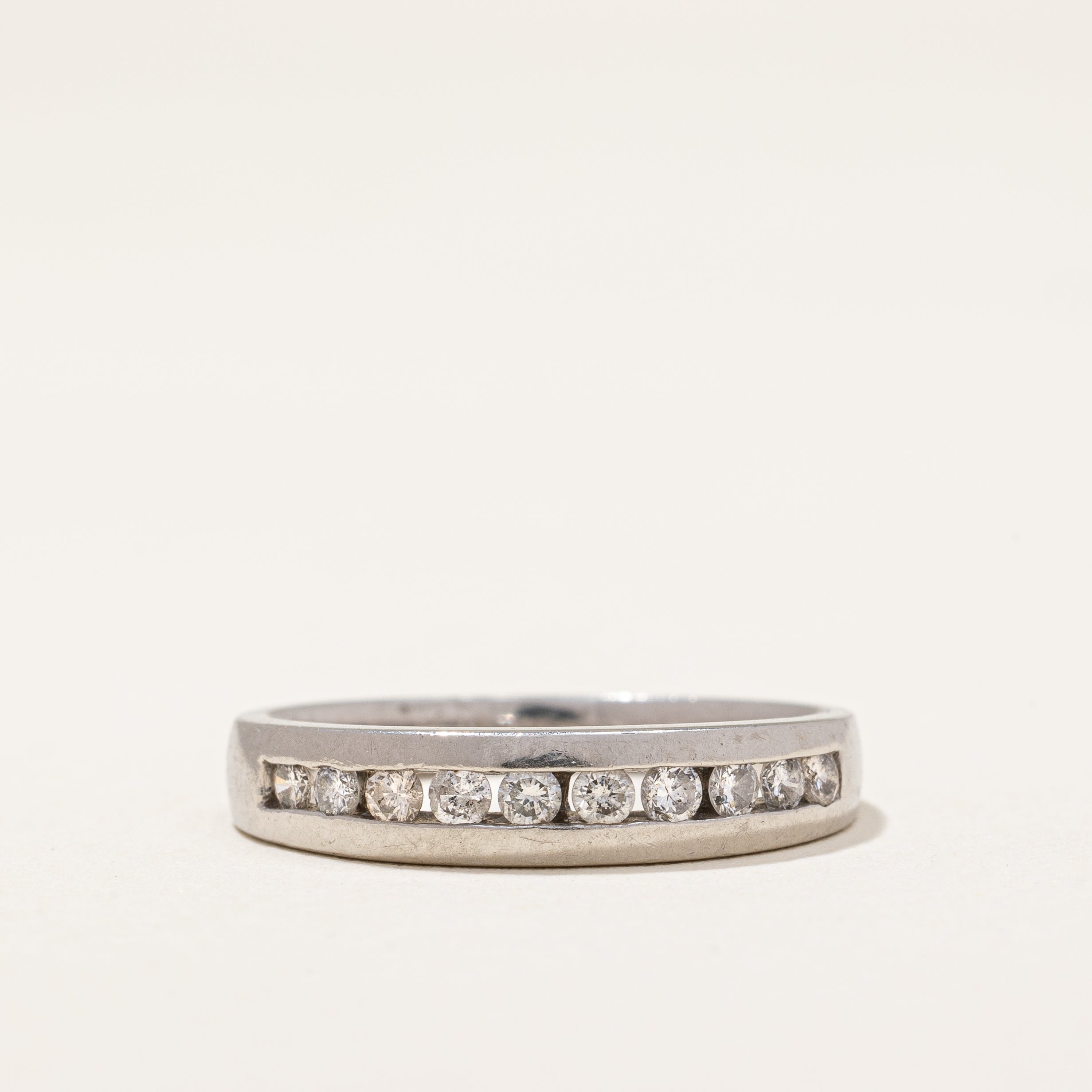 Platinum Semi Eternity Diamond Ring | 0.28 ctw | SZ 6.5 |