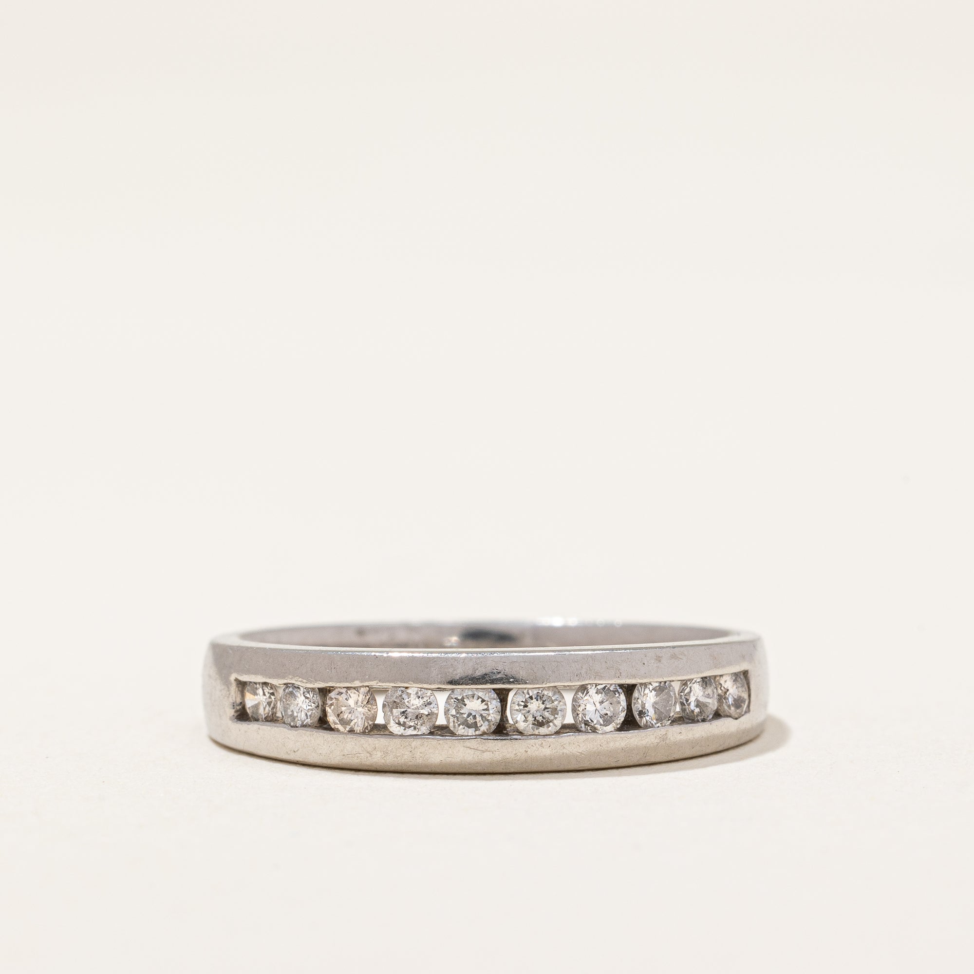 Platinum Semi Eternity Diamond Ring | 0.28 ctw | SZ 6.5 |