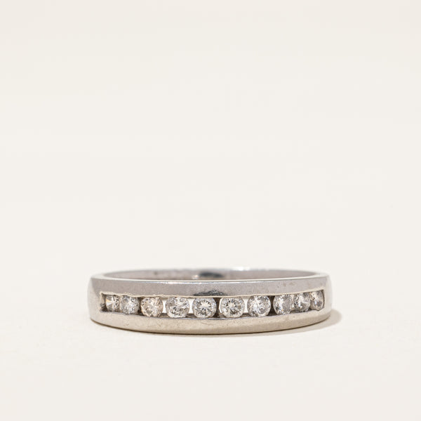 Platinum Semi Eternity Diamond Ring | 0.28 ctw | SZ 6.5 |