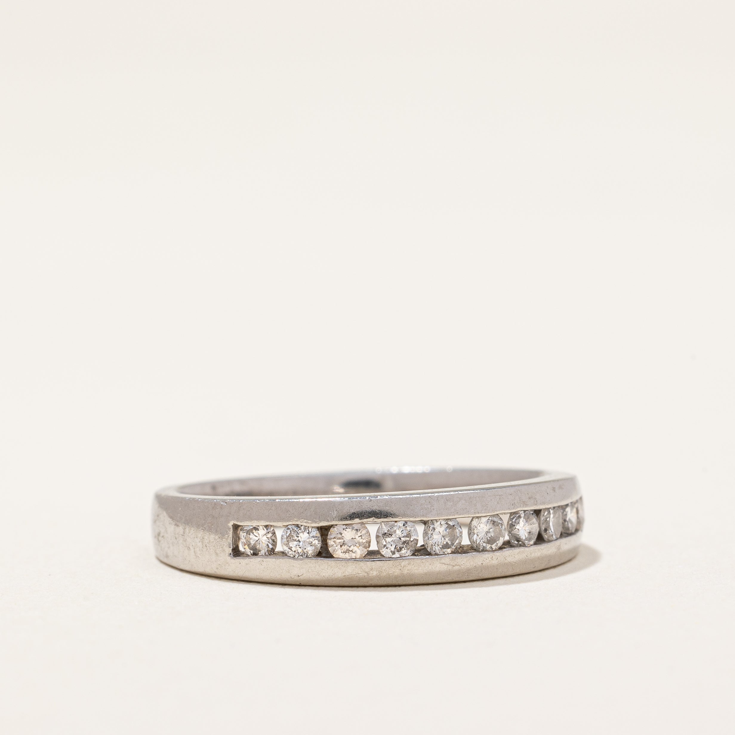 Platinum Semi Eternity Diamond Ring | 0.28 ctw | SZ 6.5 |