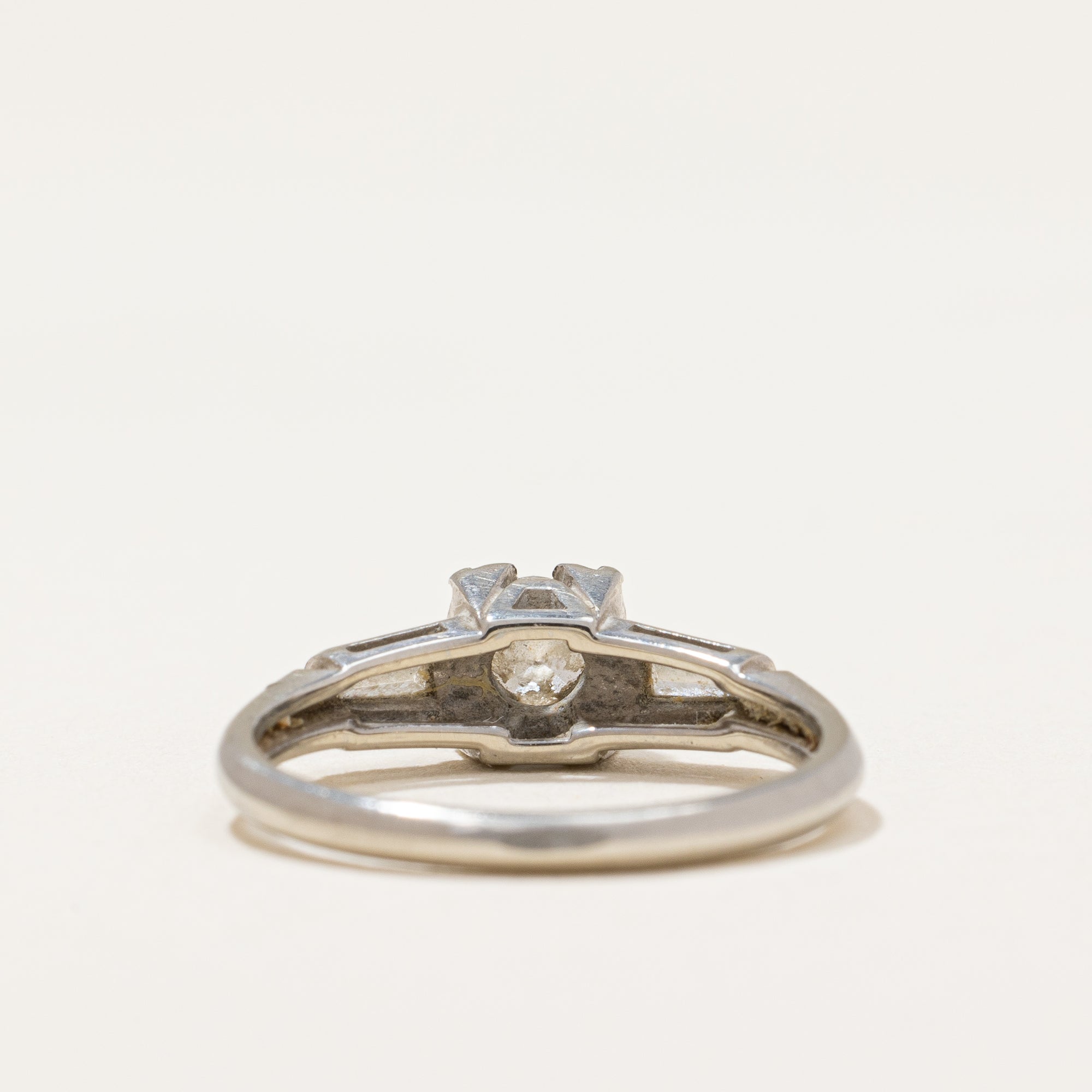 Retro Era Baguette Accented Engagement Ring | 0.29 ctw | SZ 4.75 |