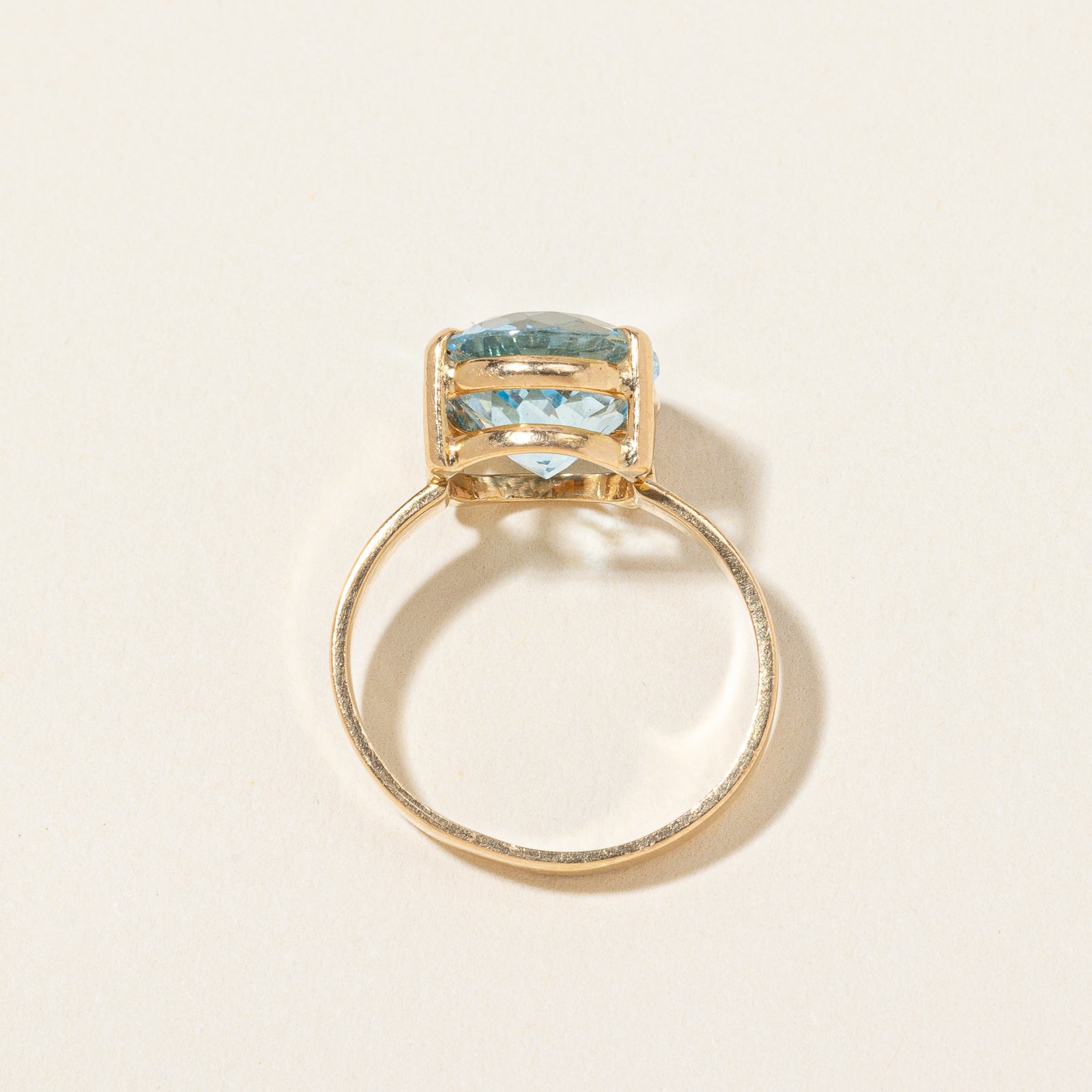 Oval Cut Blue Topaz Cocktail Ring | 5.40ct | SZ 6.75 |