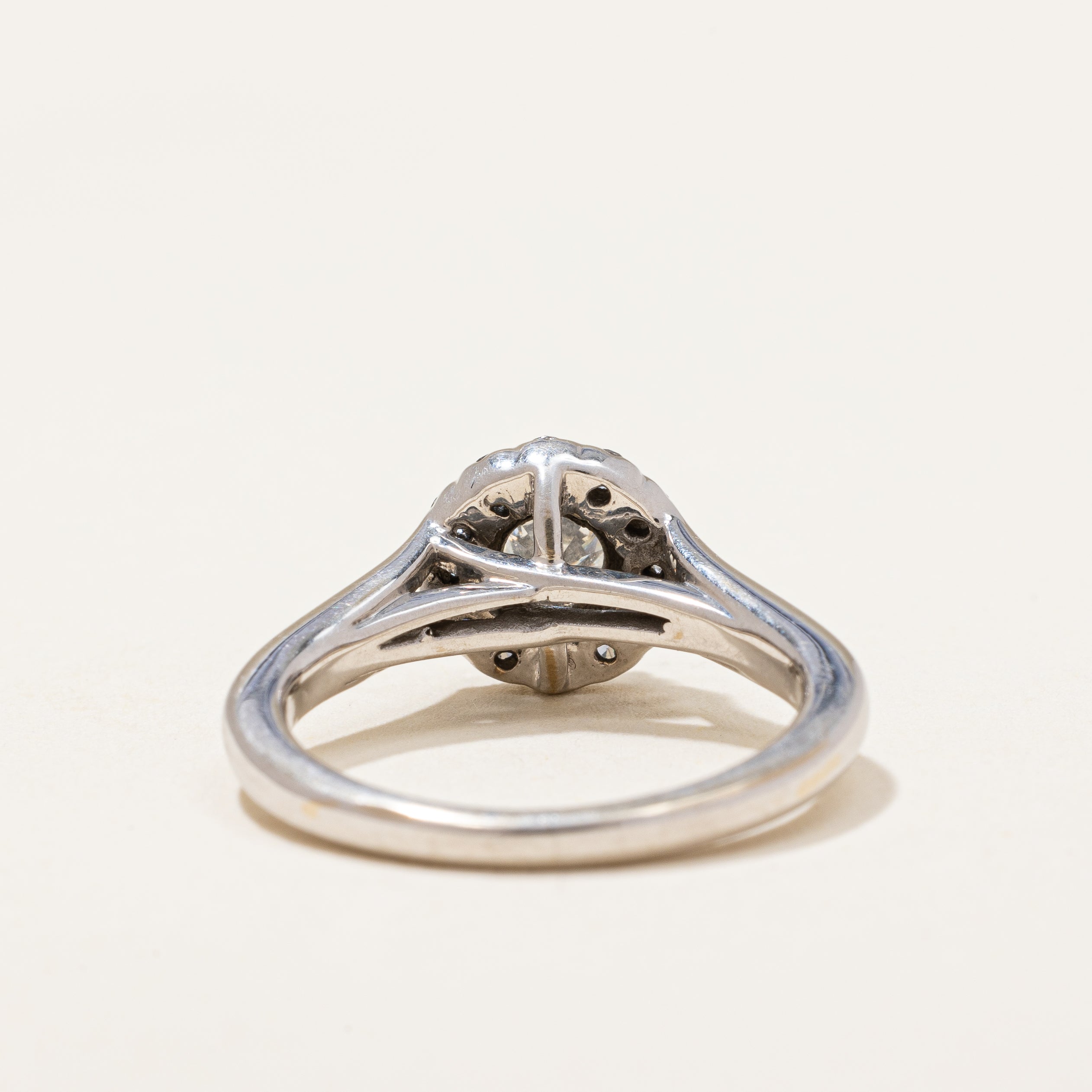 Split Shank Canadian Diamond Halo Ring | 0.79 ctw | SZ 5.25 |