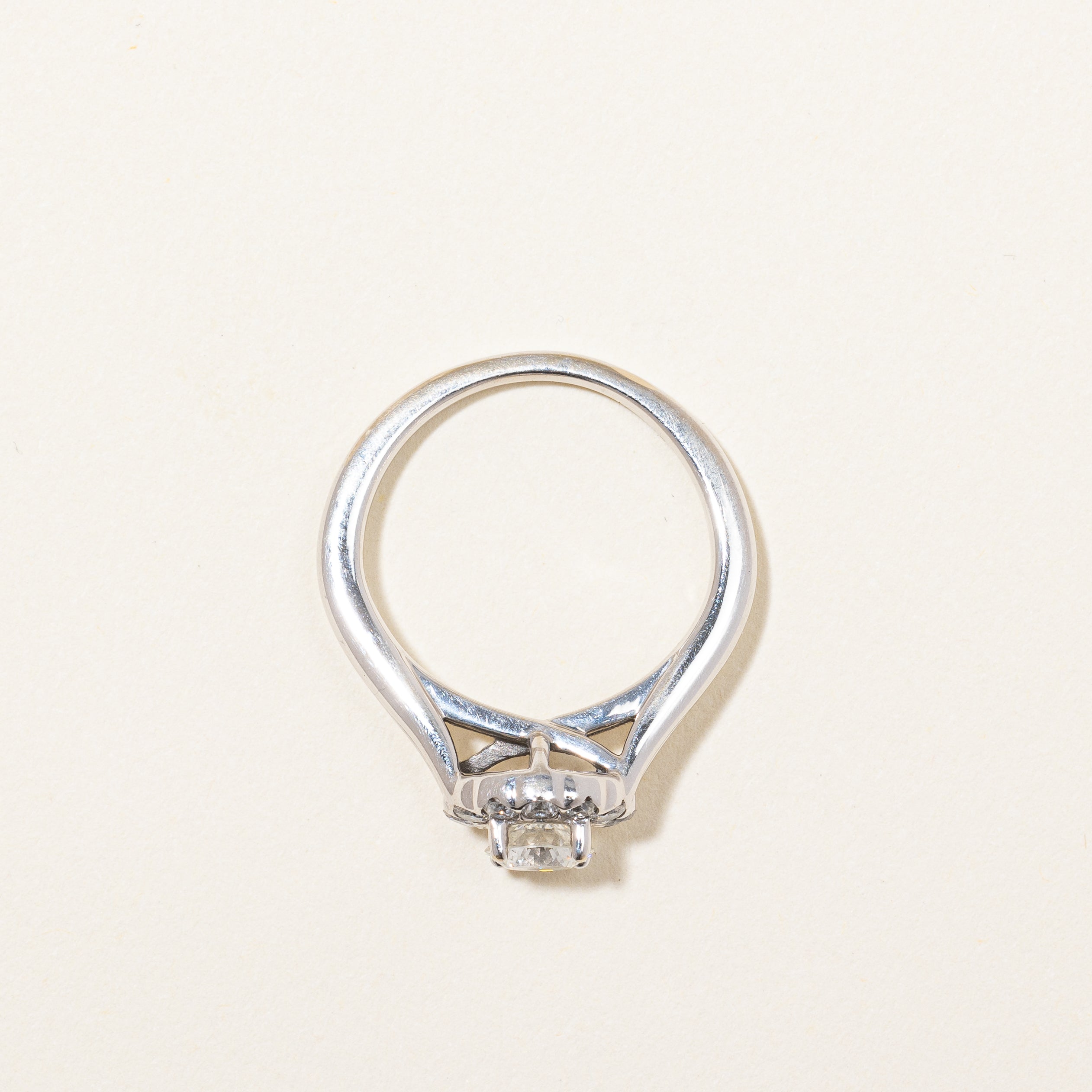 Split Shank Canadian Diamond Halo Ring | 0.79 ctw | SZ 5.25 |