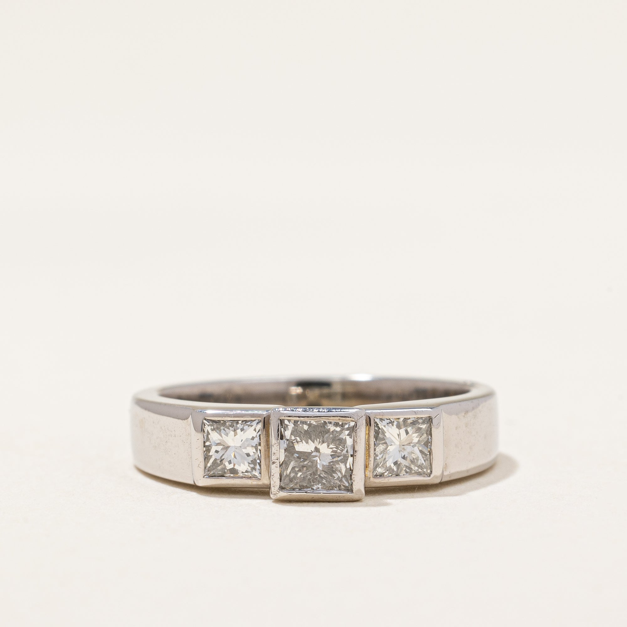 Three Stone Princess Diamond Ring | 0.76 ctw | SZ 4.75 |