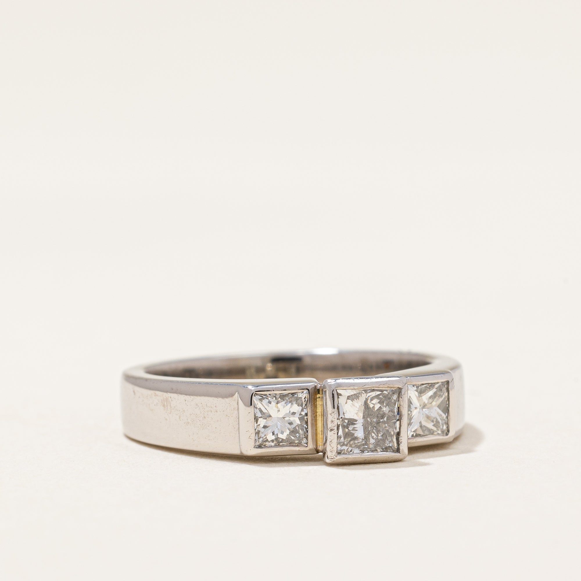 Three Stone Princess Diamond Ring | 0.76 ctw | SZ 4.75 |