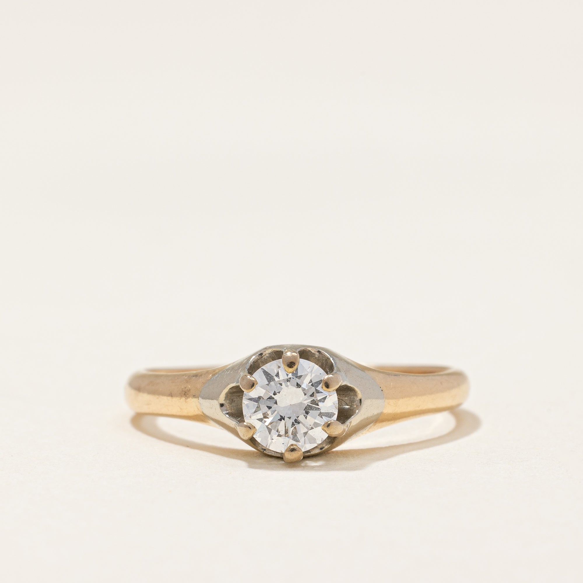 Canadian Made Birks 1930's Solitaire Diamond Engagement Ring | 0.48 ctw SI1 H | SZ 6.75 |