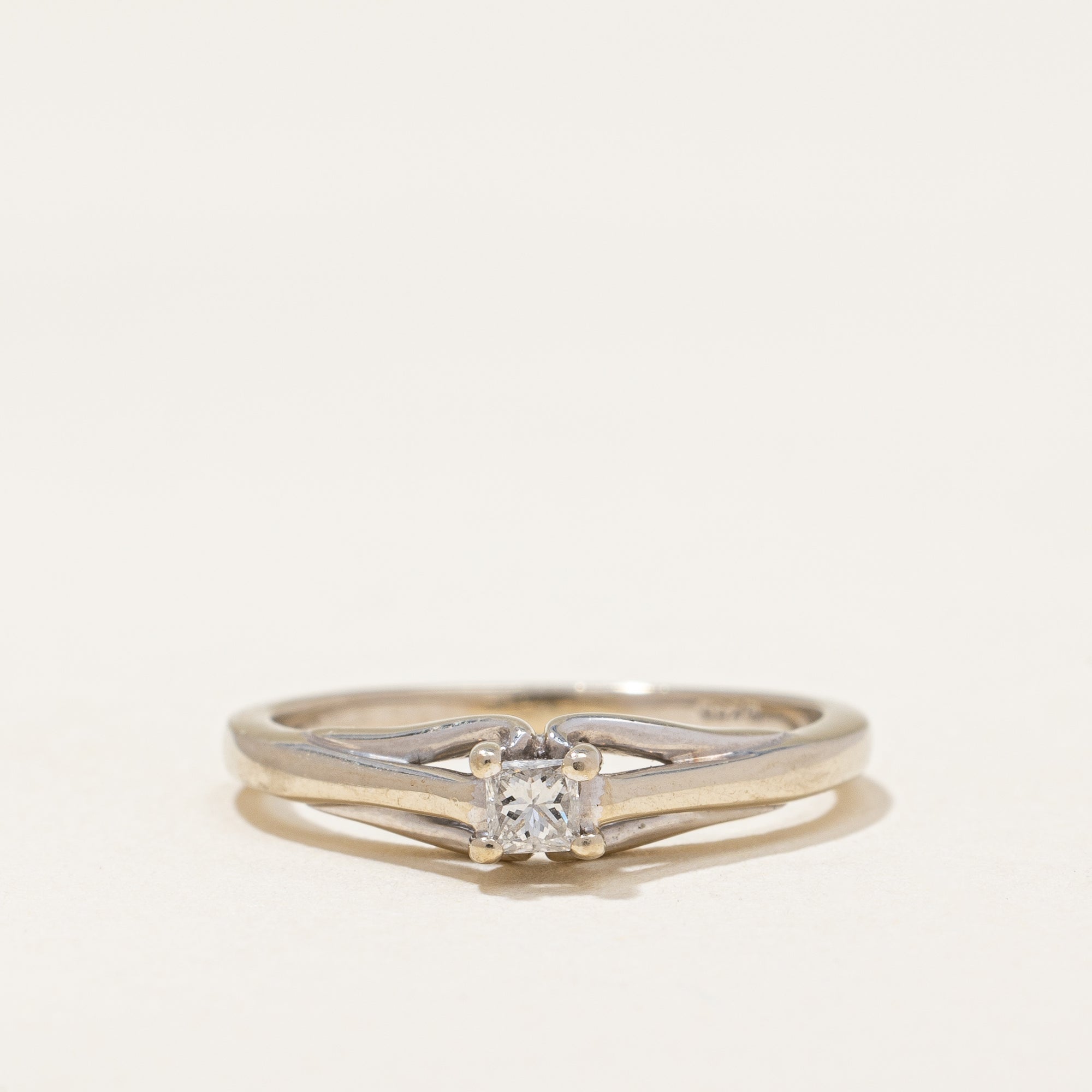 Princess Cut Diamond Solitaire Ring | 0.08 ctw | SZ 4.5 |