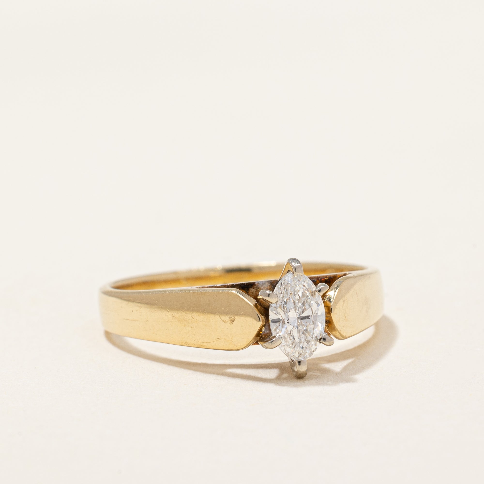 Marquise Cut Solitaire Diamond Ring | 0.35 ctw | SZ 6.25 |