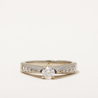 Tapered Flush Set Engagement Ring | 0.49 ctw | SZ 5.75 |