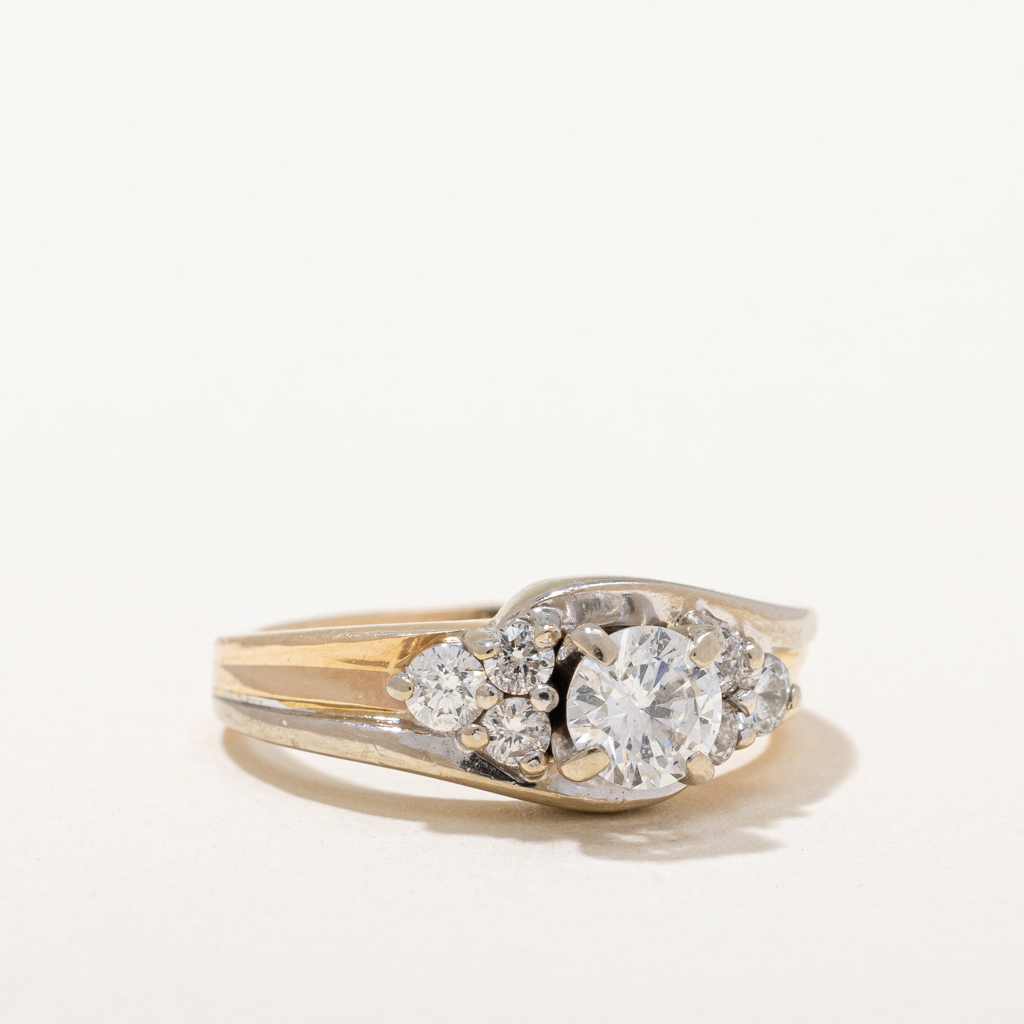 Two Tone Bypass Diamond Ring | 0.71 ctw | SZ 5.25 |