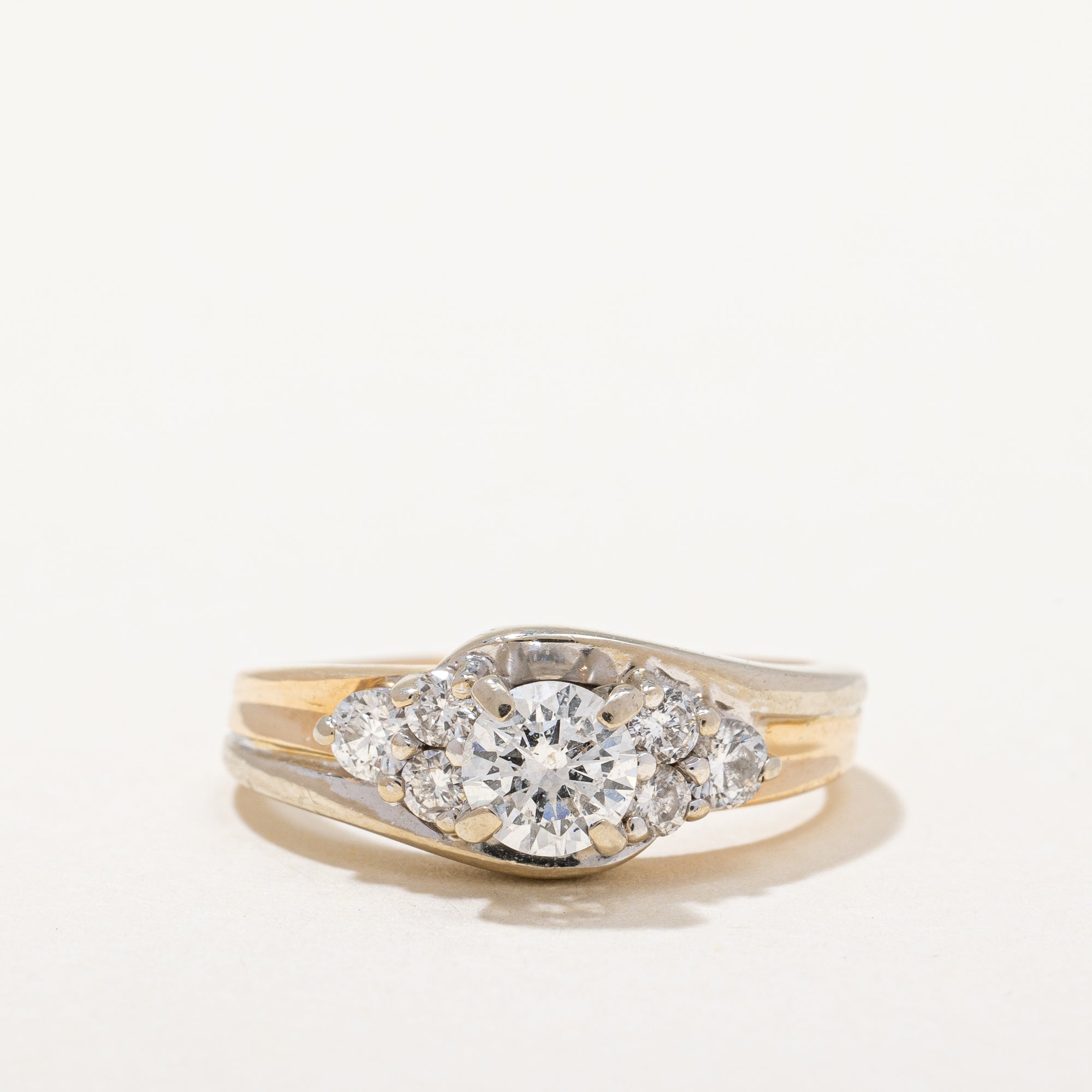 Two Tone Bypass Diamond Ring | 0.71 ctw | SZ 5.25 |