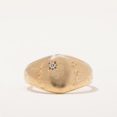 1950's Star Set Diamond Signet Ring | 0.02 ctw | SZ 8.75 | item not in box 07/28/2021