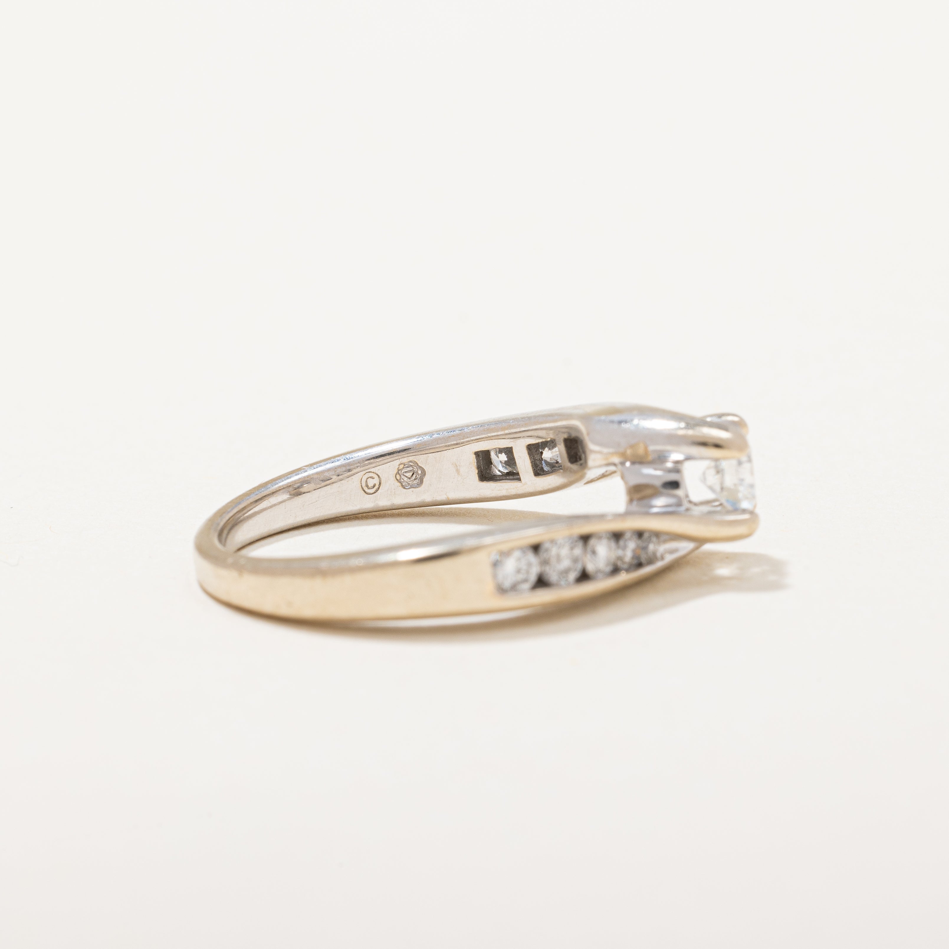 Bypass Diamond Solitaire Engagement Ring |