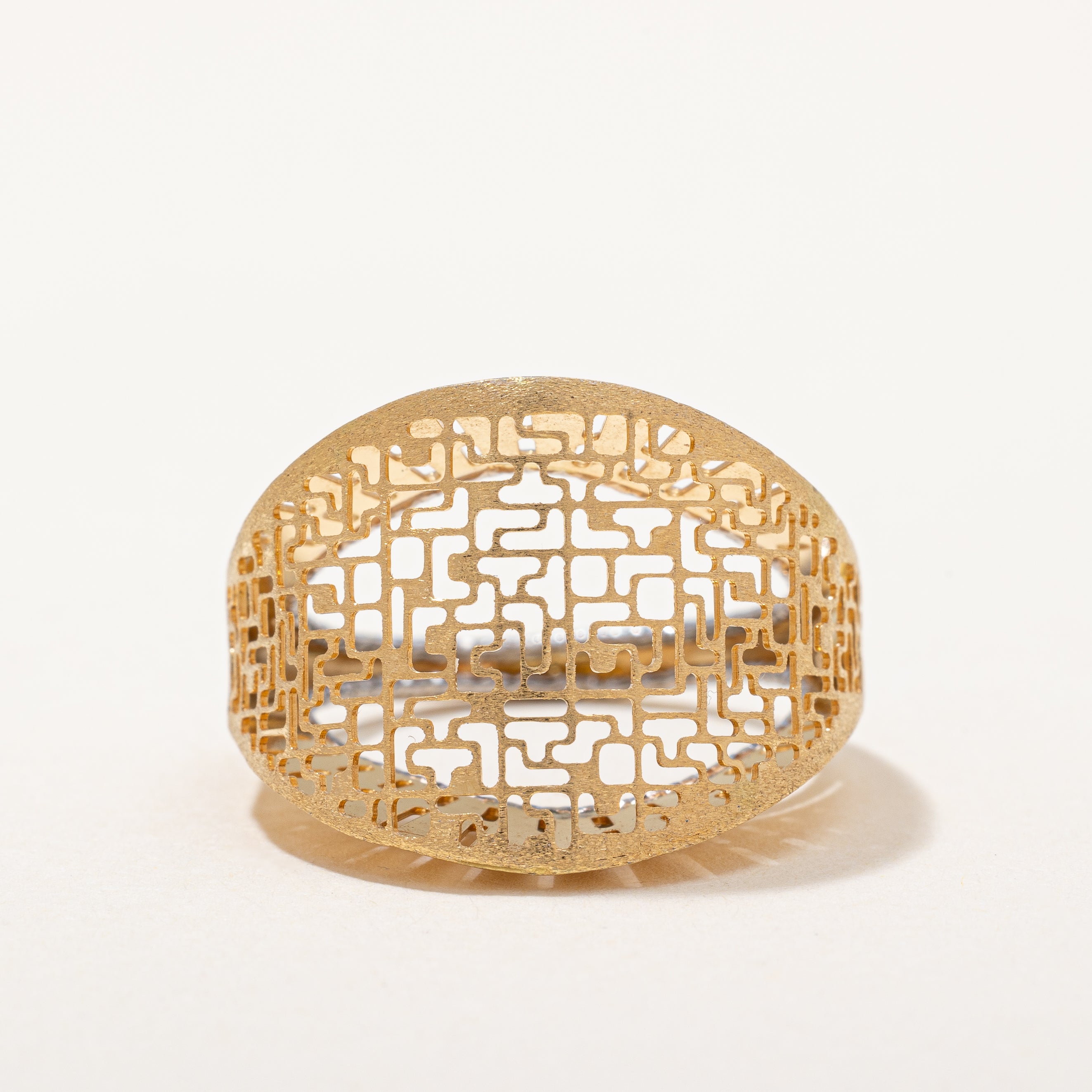 Hollow Geometric Form Two Tone Ring | SZ 8 |