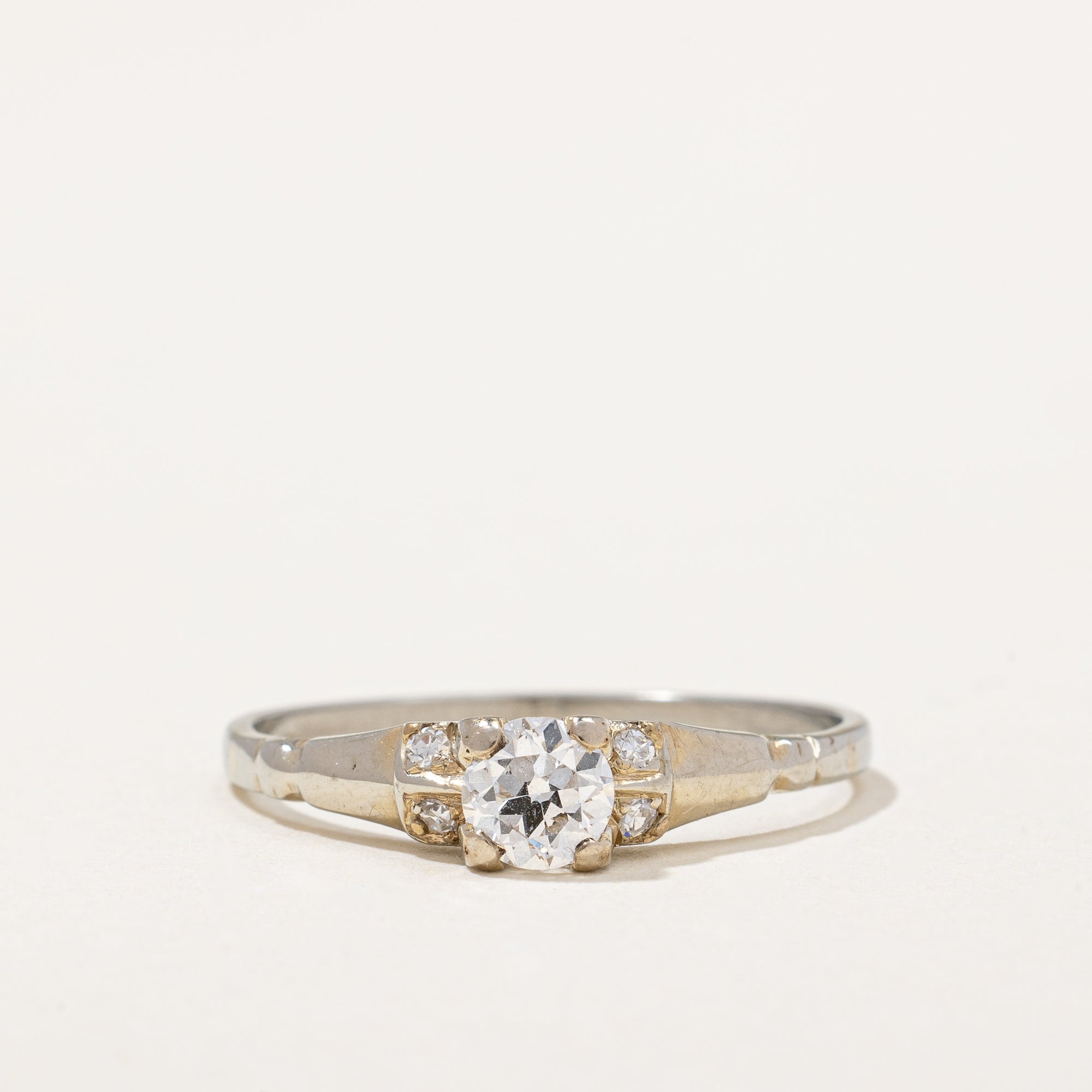 Art Deco Diamond Engagement Ring | 0.35 ctw | SZ 8.25 |