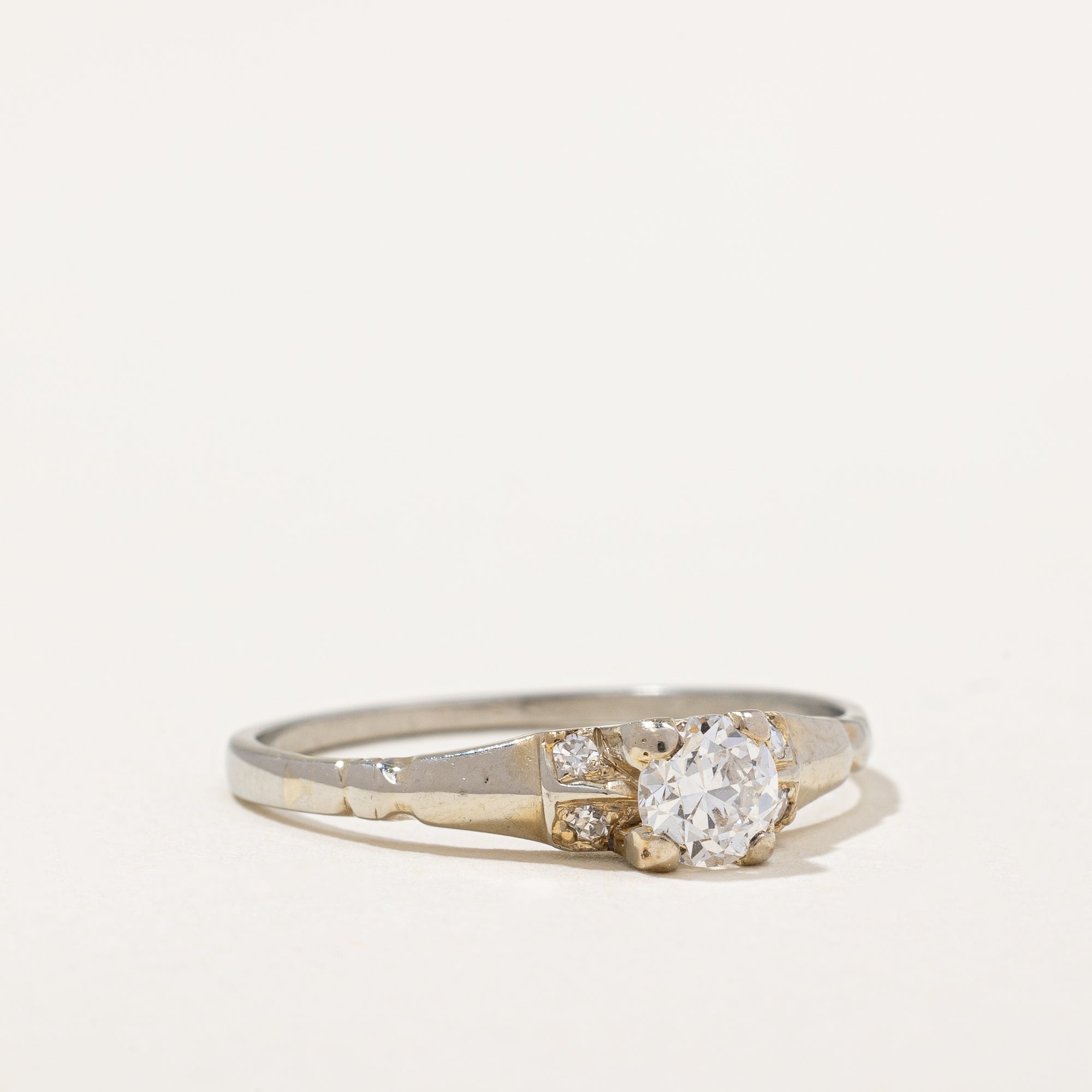 Art Deco Diamond Engagement Ring | 0.35 ctw | SZ 8.25 |