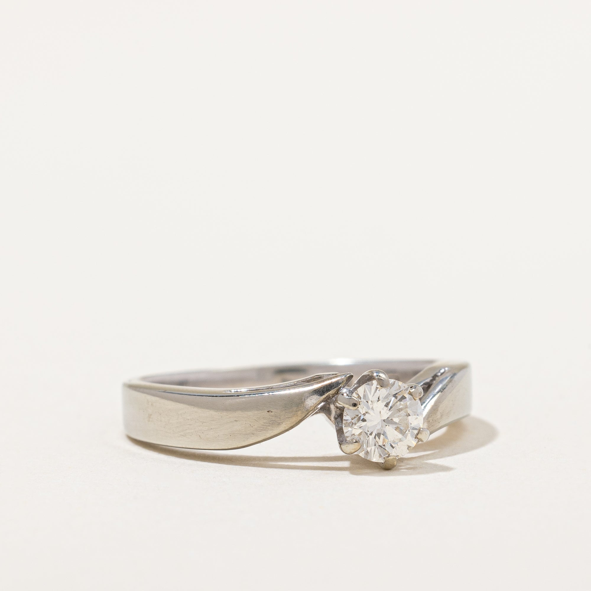 Solitaire Diamond Bypass Engagement Ring | 0.30 ctw | SZ 5.25 |