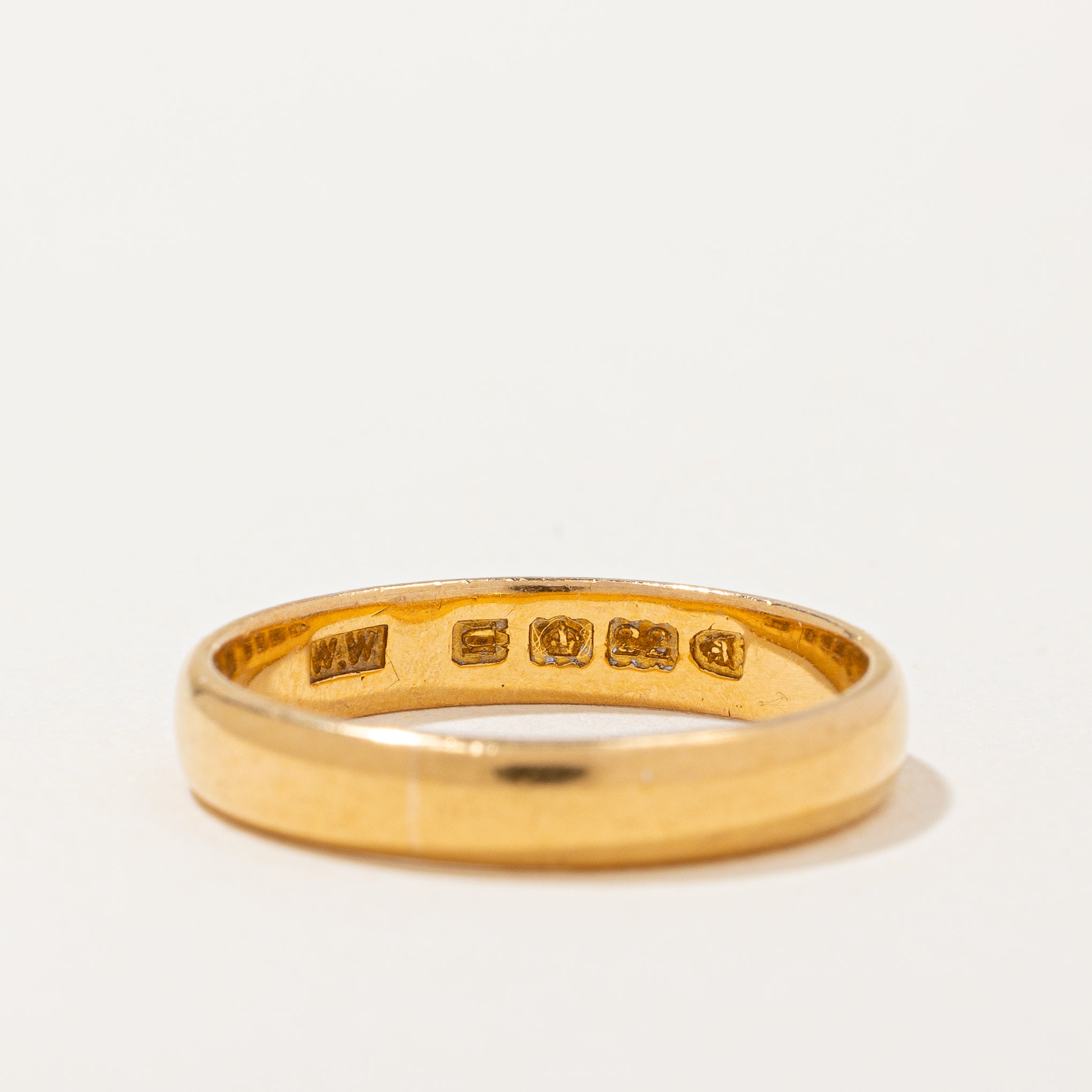 1908 London Hallmarked Edwardian Era Gold Wedding Ring | SZ 7.25 |