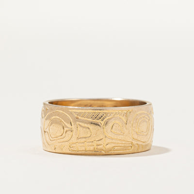 Hand Carved Indigenous Animal Art Band | SZ 7 |