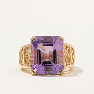 Emerald Cut Amethyst Ring | 10.00ct | SZ 6.5 |