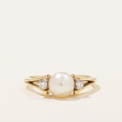 Pearl & Diamond Ring | 0.05ctw | SZ 6.75 |