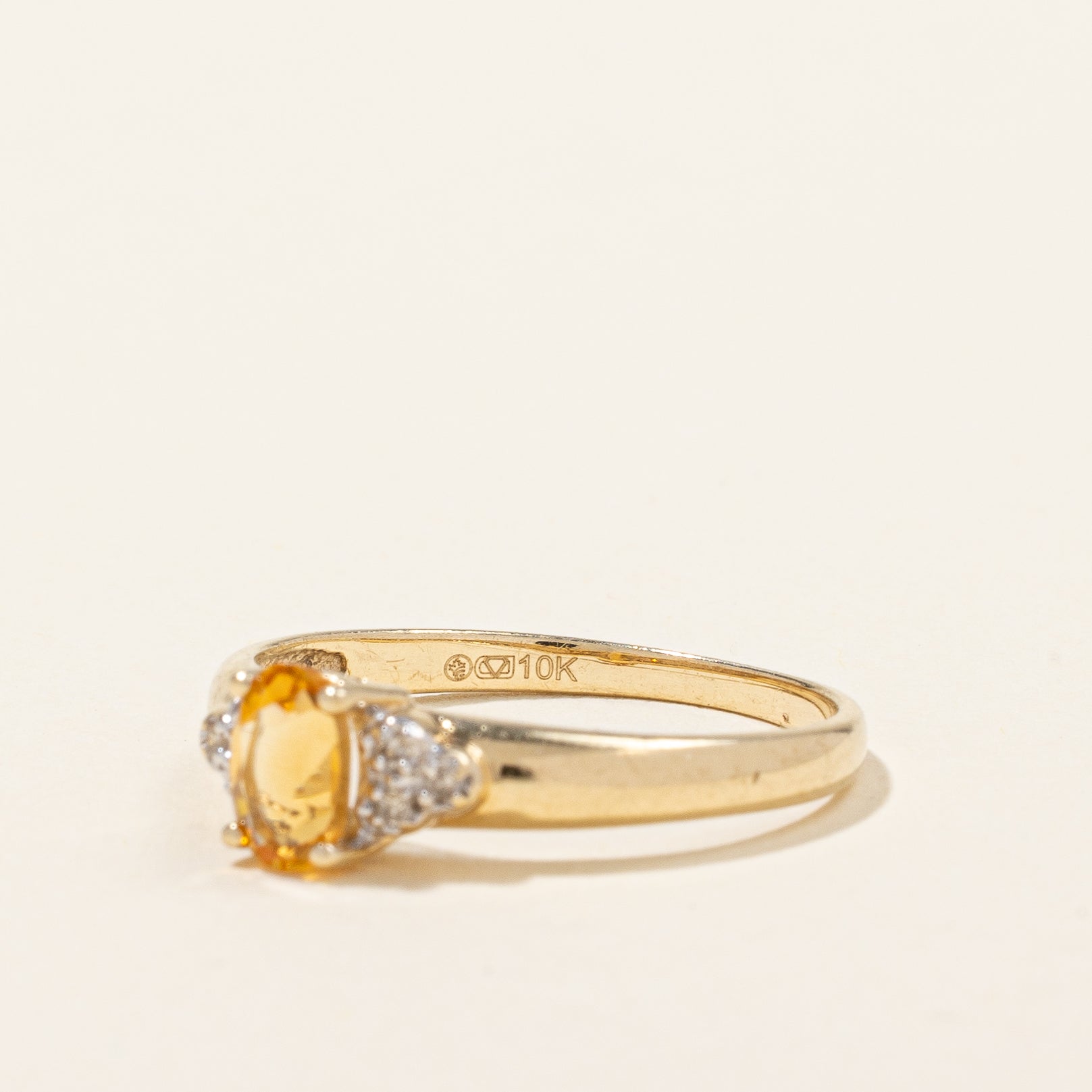 Citrine & Diamond Ring | 0.35ct, 0.03ctw | SZ 6.5 |